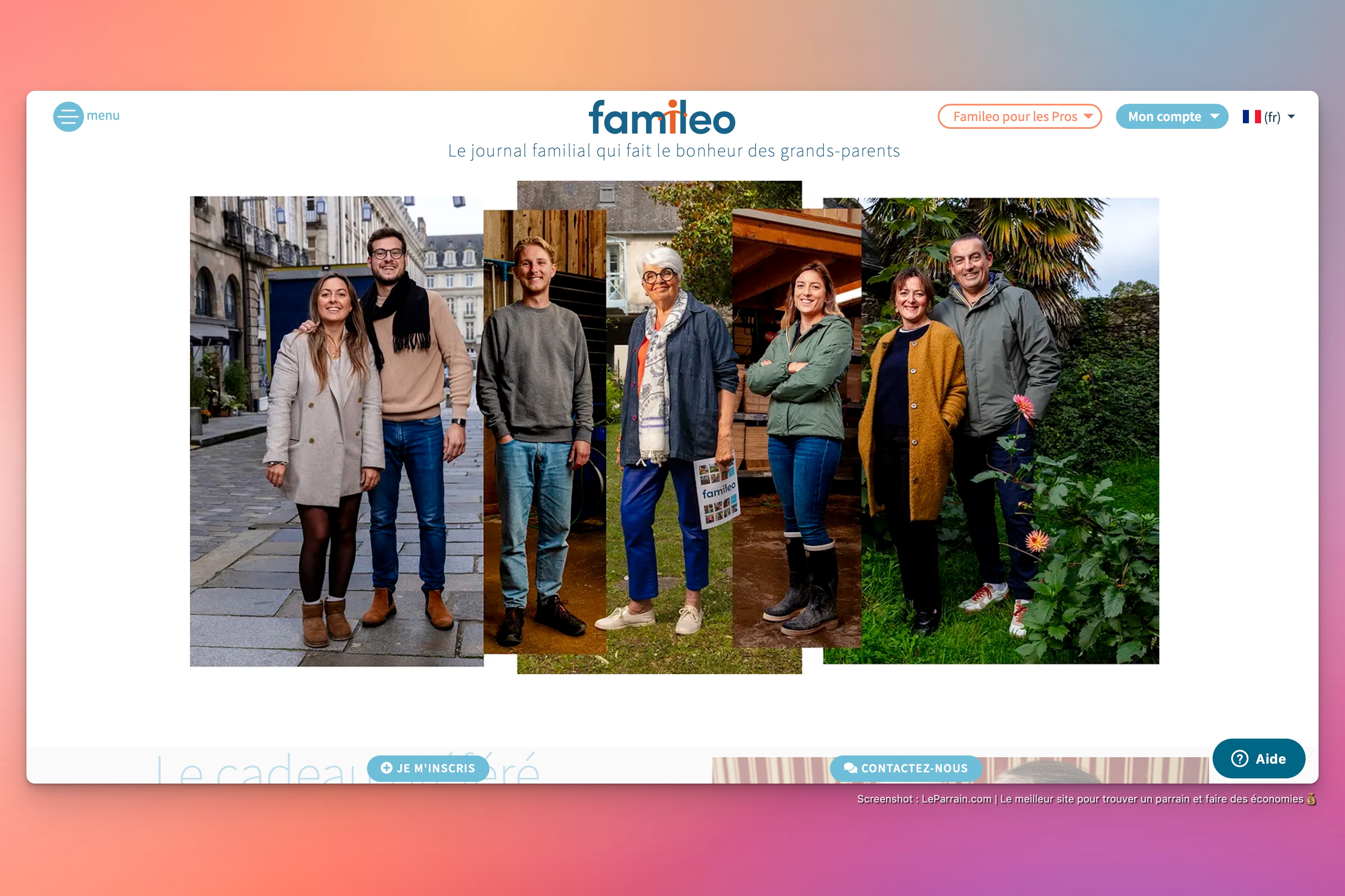Capture d'écran 3 du programme de parrainage Famileo