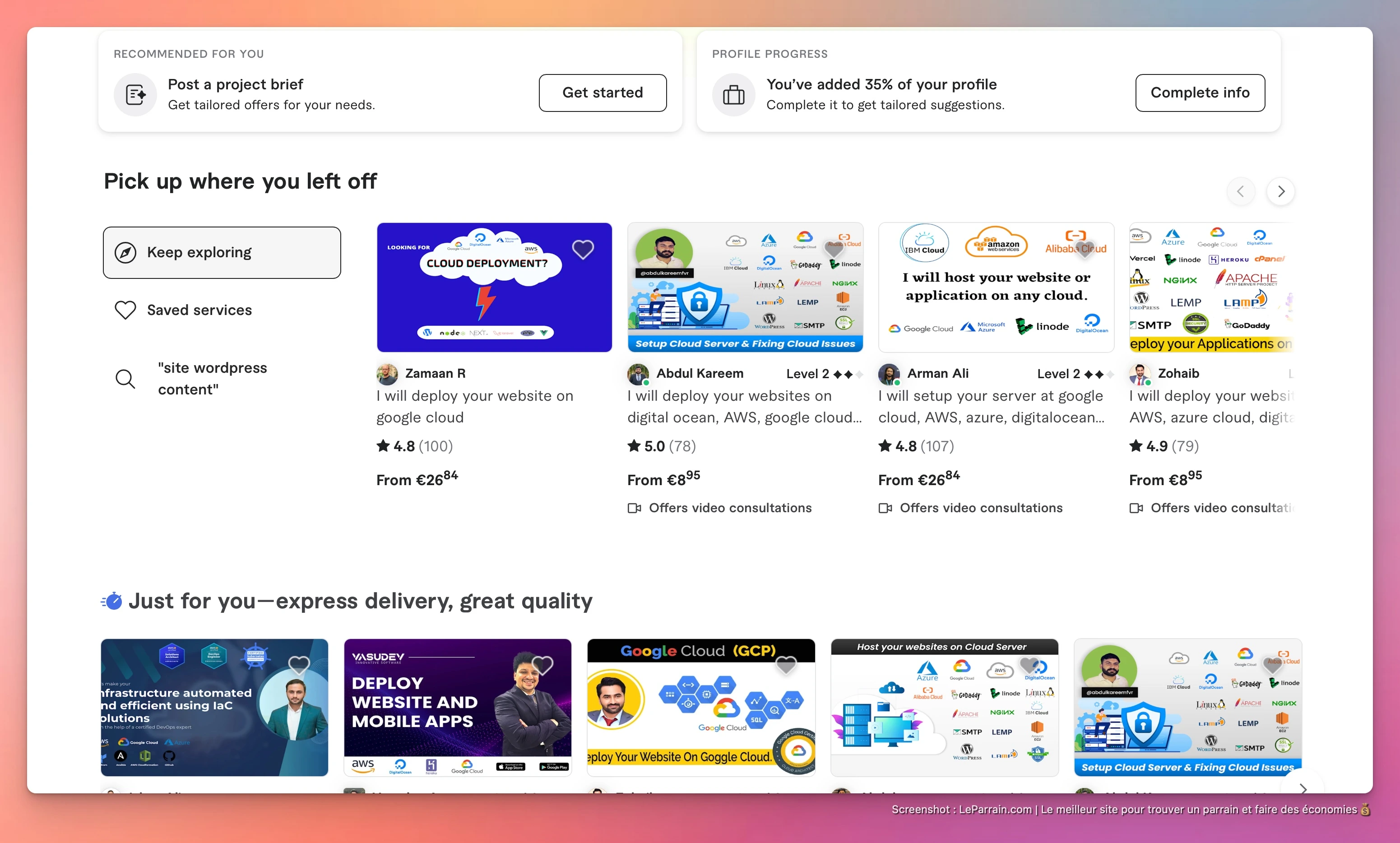 Capture d'écran 3 du programme de parrainage Fiverr
