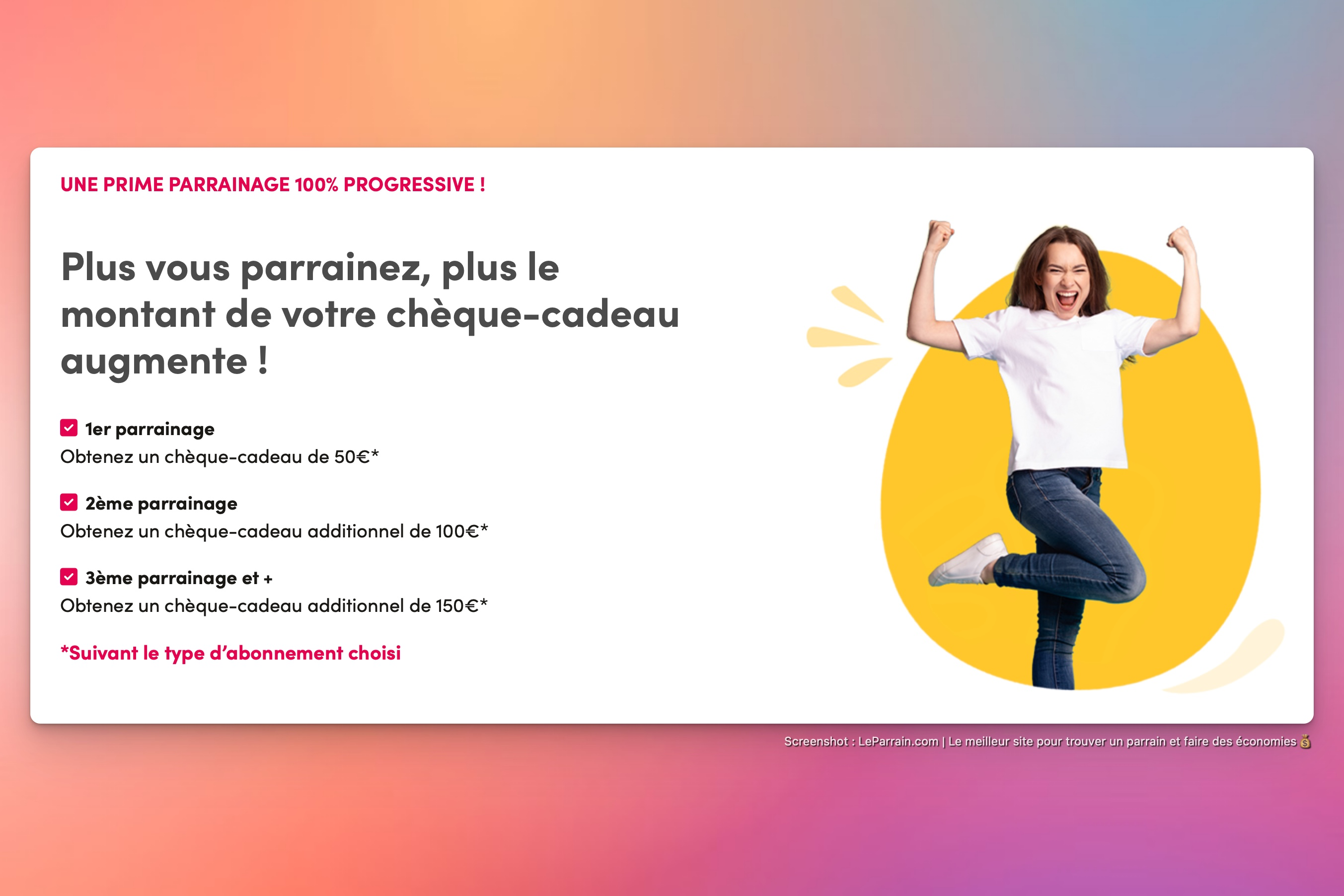 Capture d'écran 7 du programme de parrainage Fizzlee