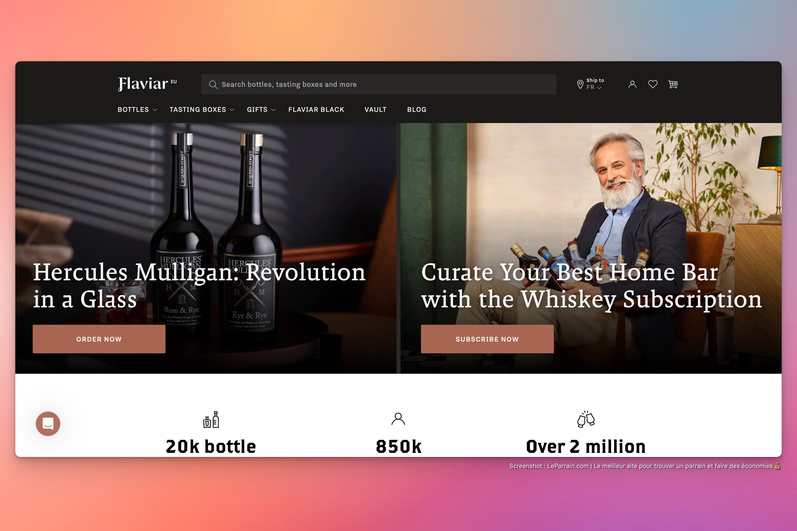 Capture d'écran 1 du programme de parrainage Flaviar