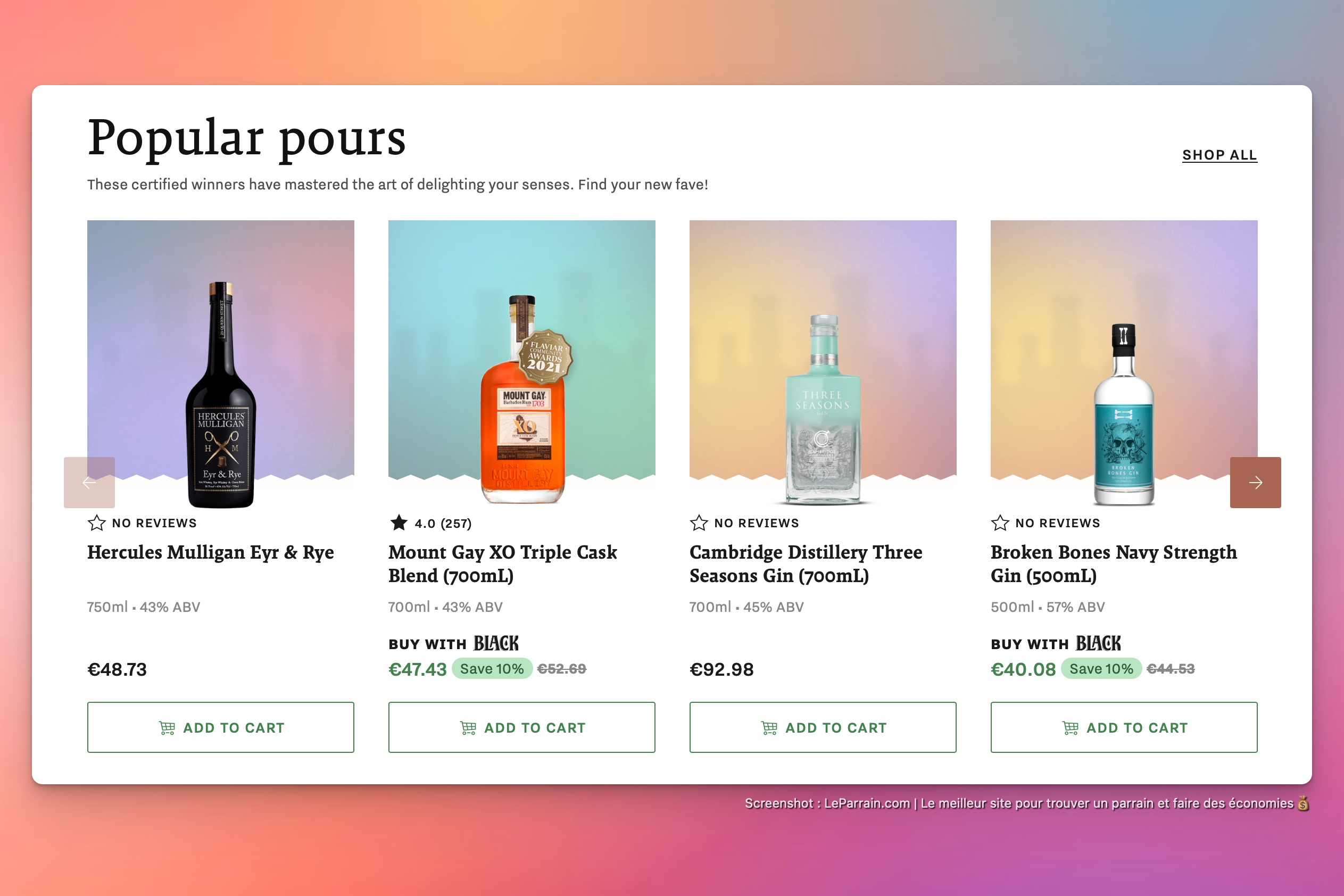 Capture d'écran 2 du programme de parrainage Flaviar