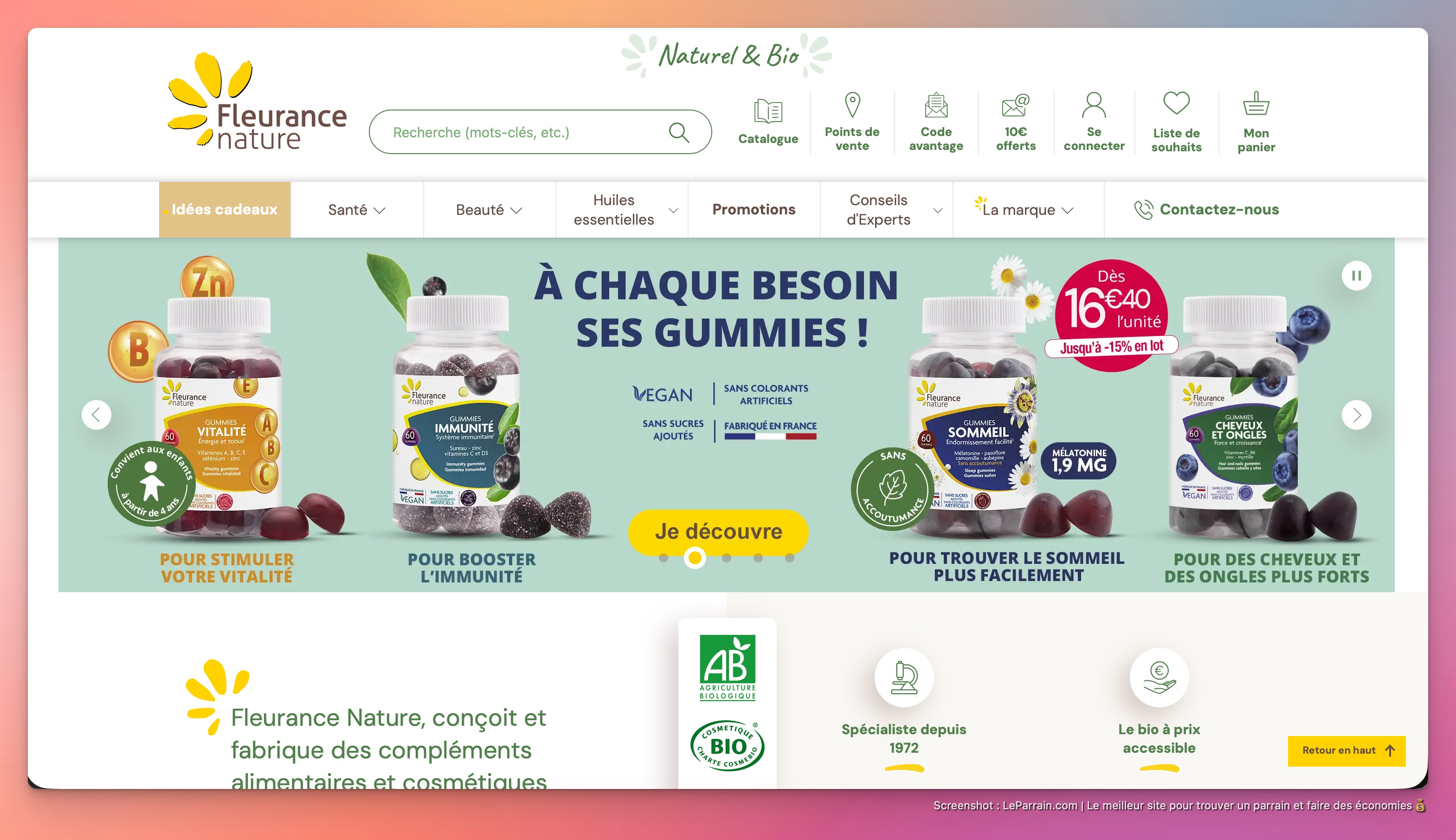 Capture d'écran 2 du programme de parrainage Fleurance nature