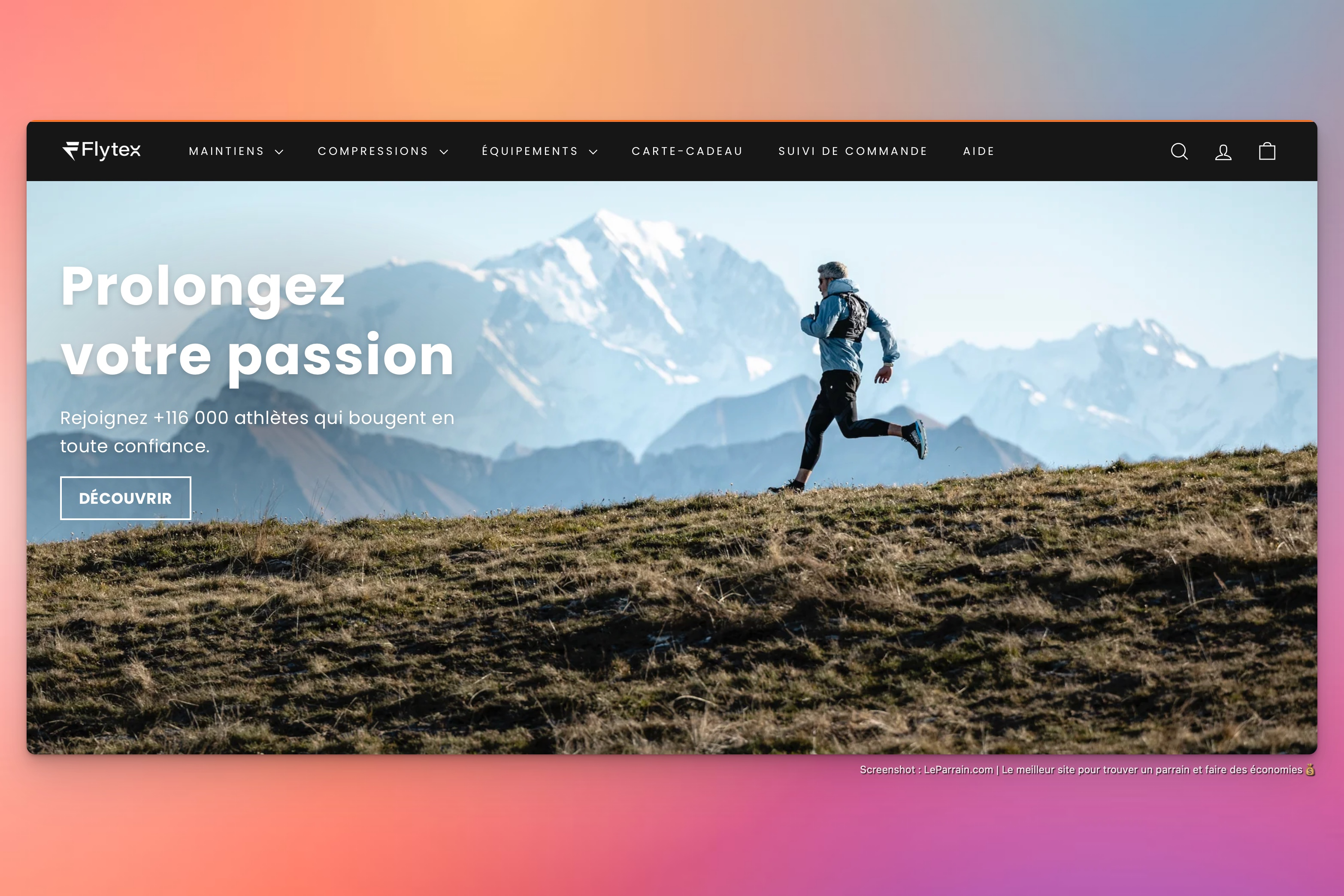 Capture d'écran 1 du programme de parrainage Flytex
