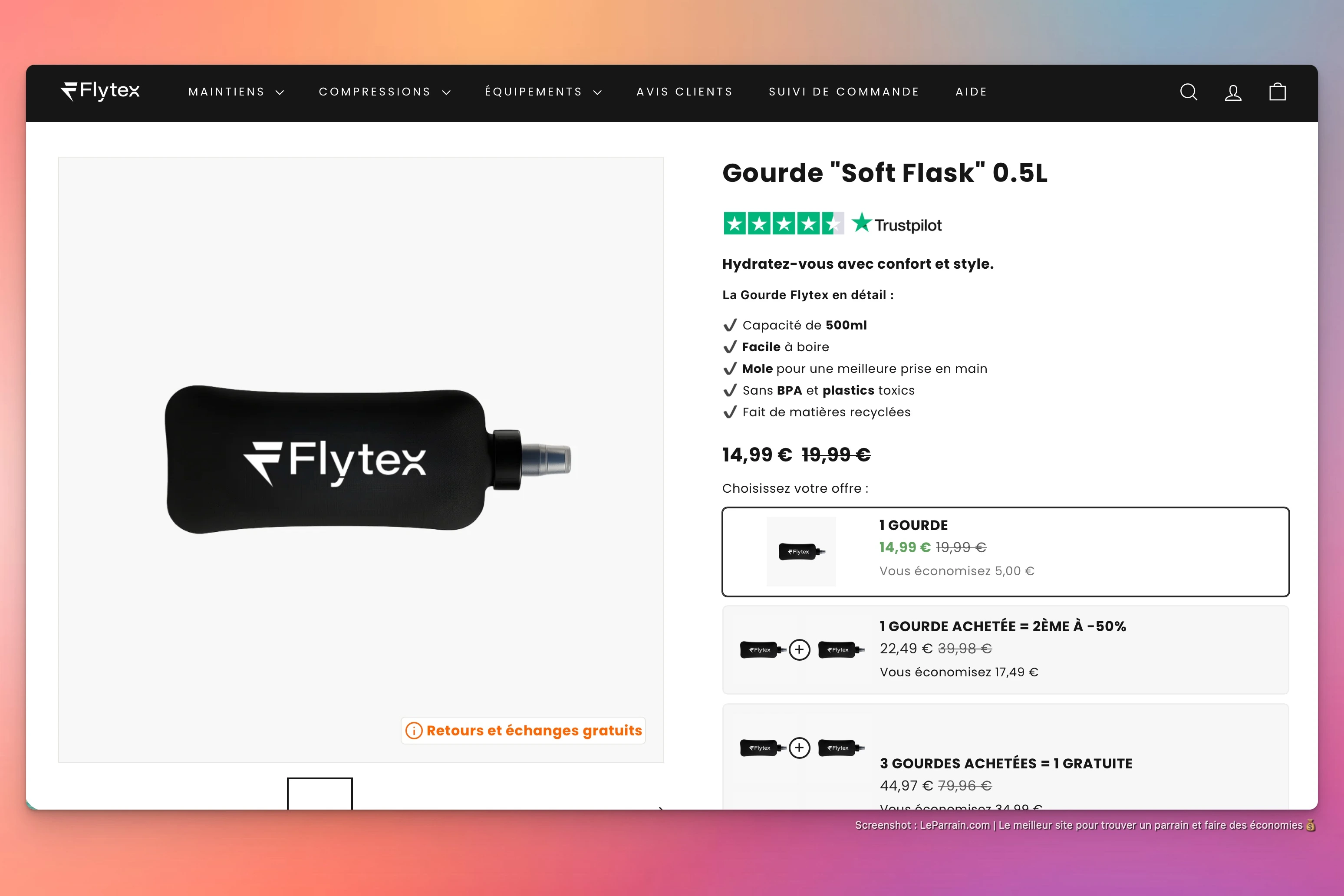 Capture d'écran 10 du programme de parrainage Flytex