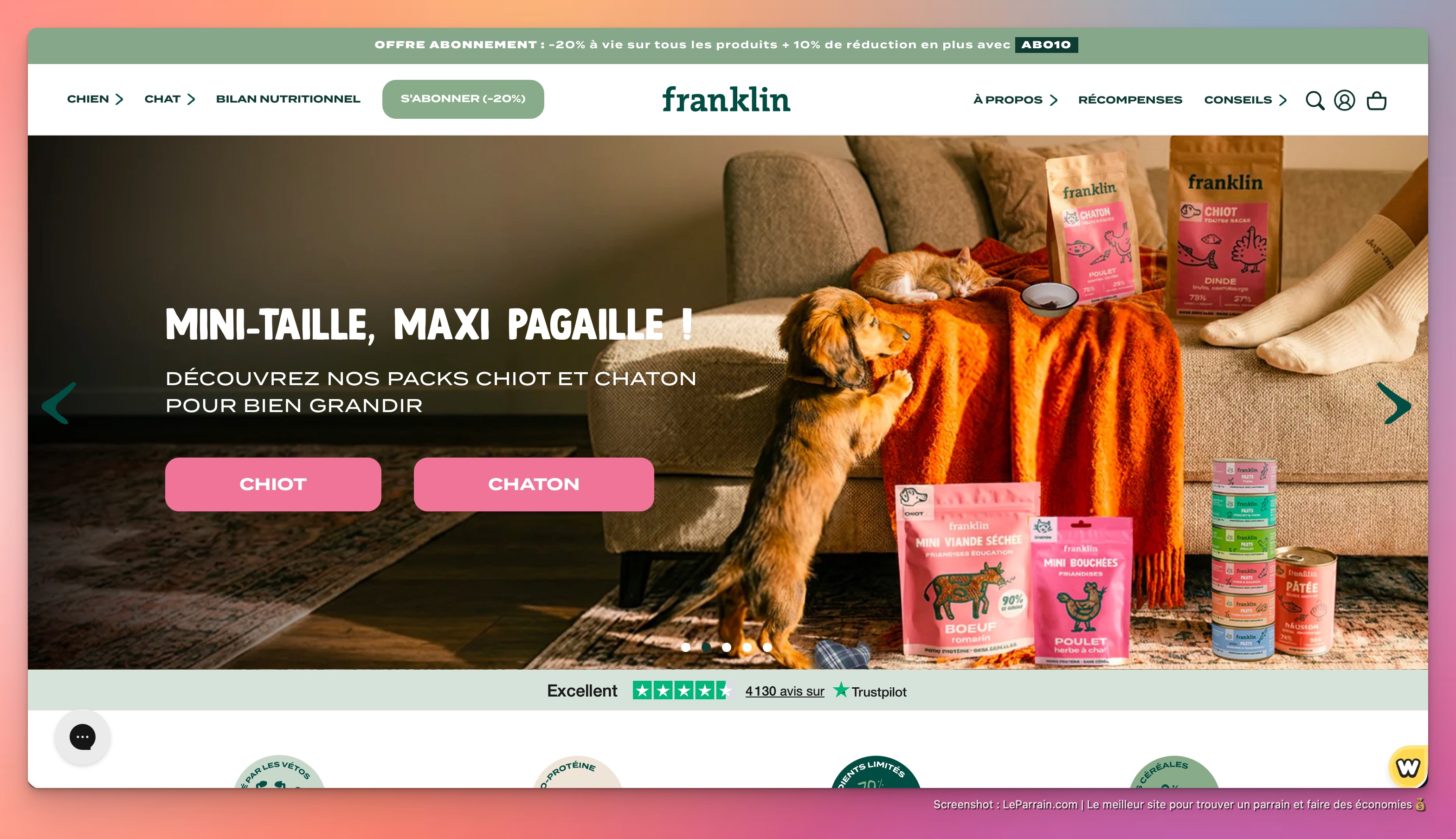 Capture d'écran 2 du programme de parrainage Franklin