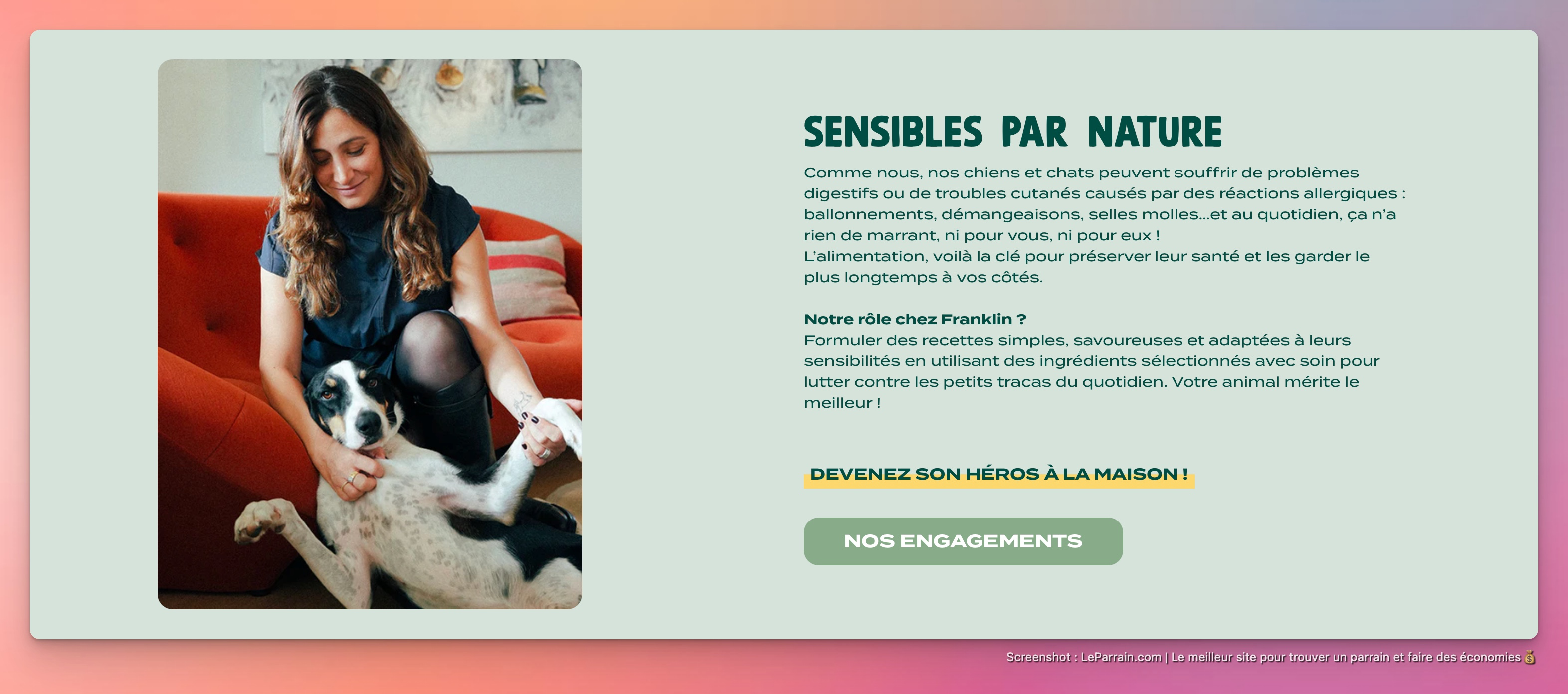 Capture d'écran 3 du programme de parrainage Franklin