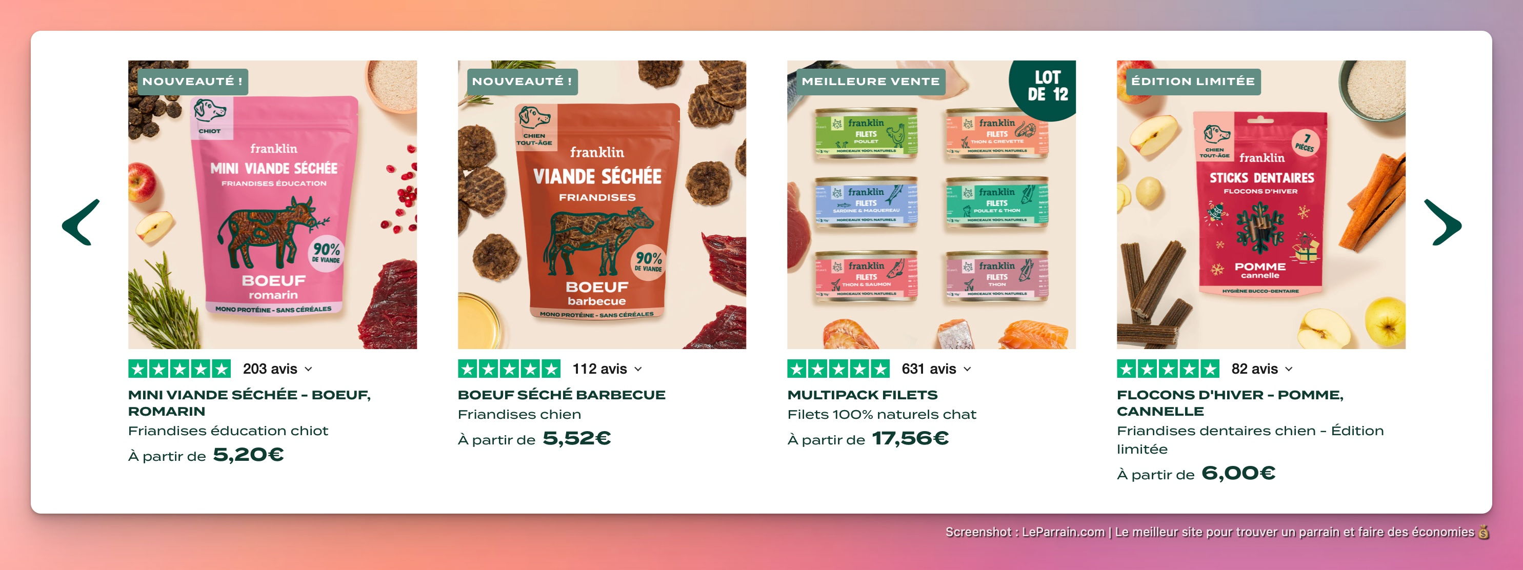 Capture d'écran 4 du programme de parrainage Franklin