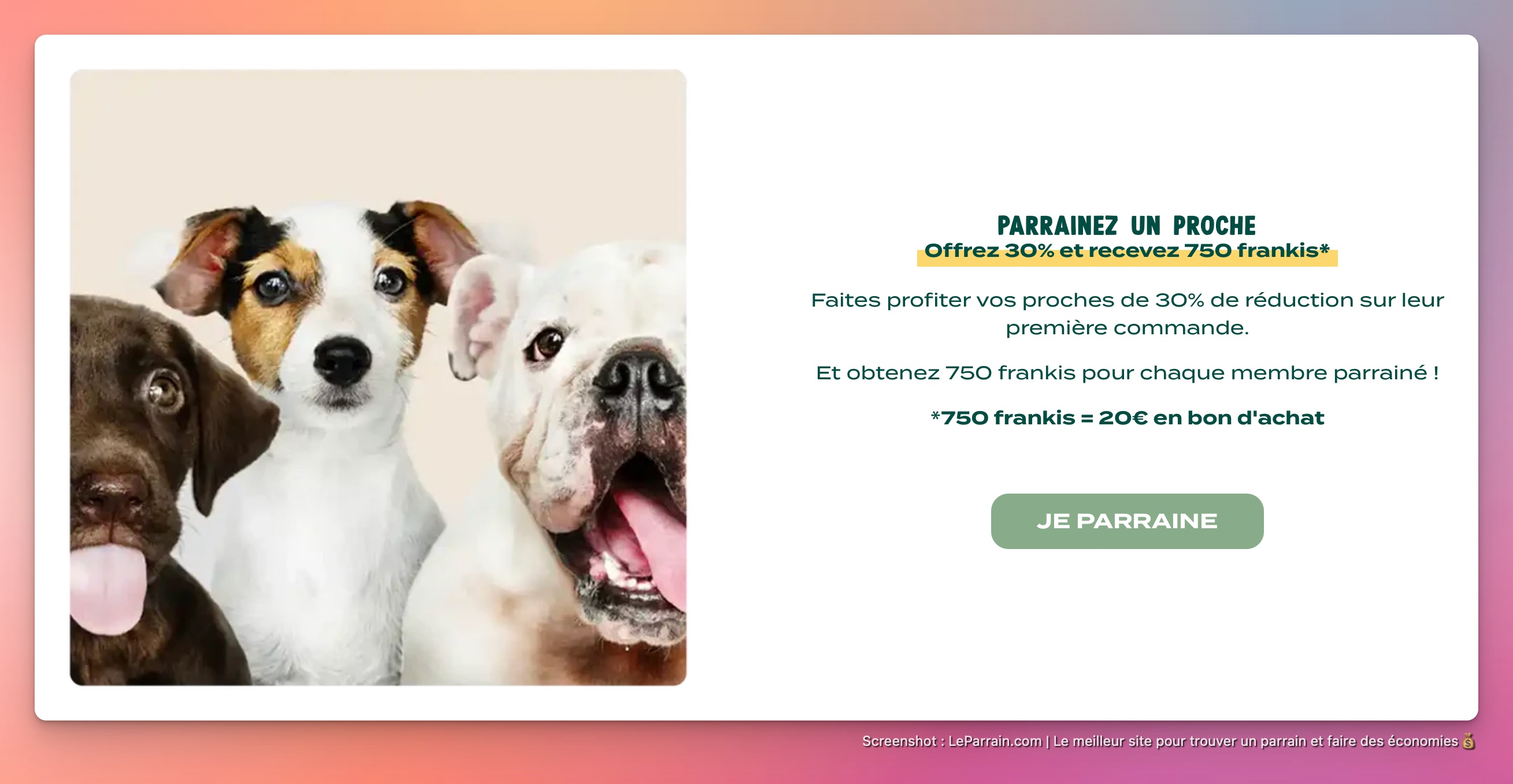 Capture d'écran 6 du programme de parrainage Franklin