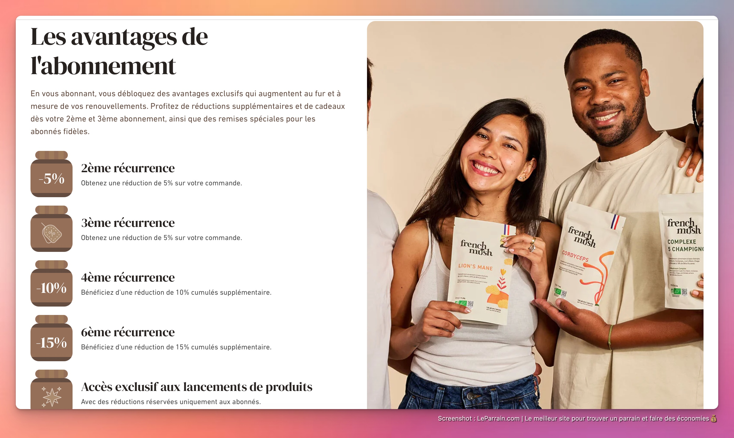 Capture d'écran 2 du programme de parrainage French Mush