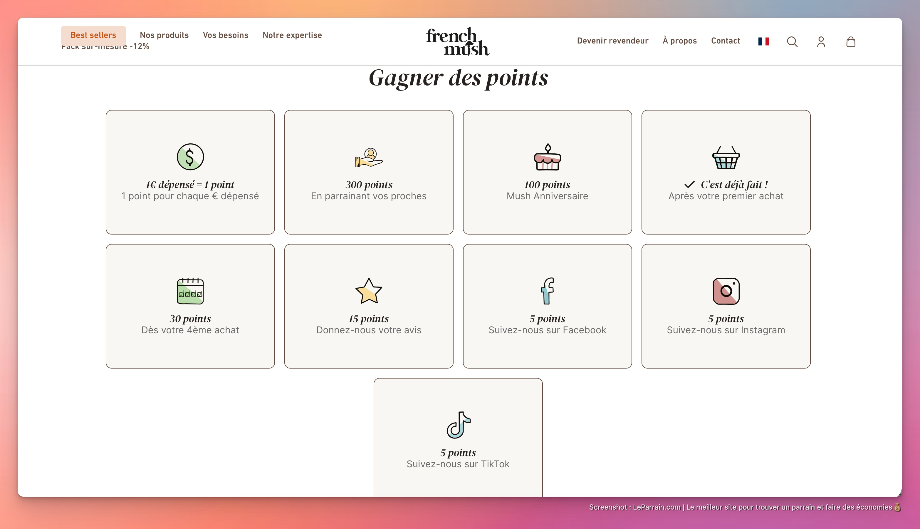 Capture d'écran 3 du programme de parrainage French Mush