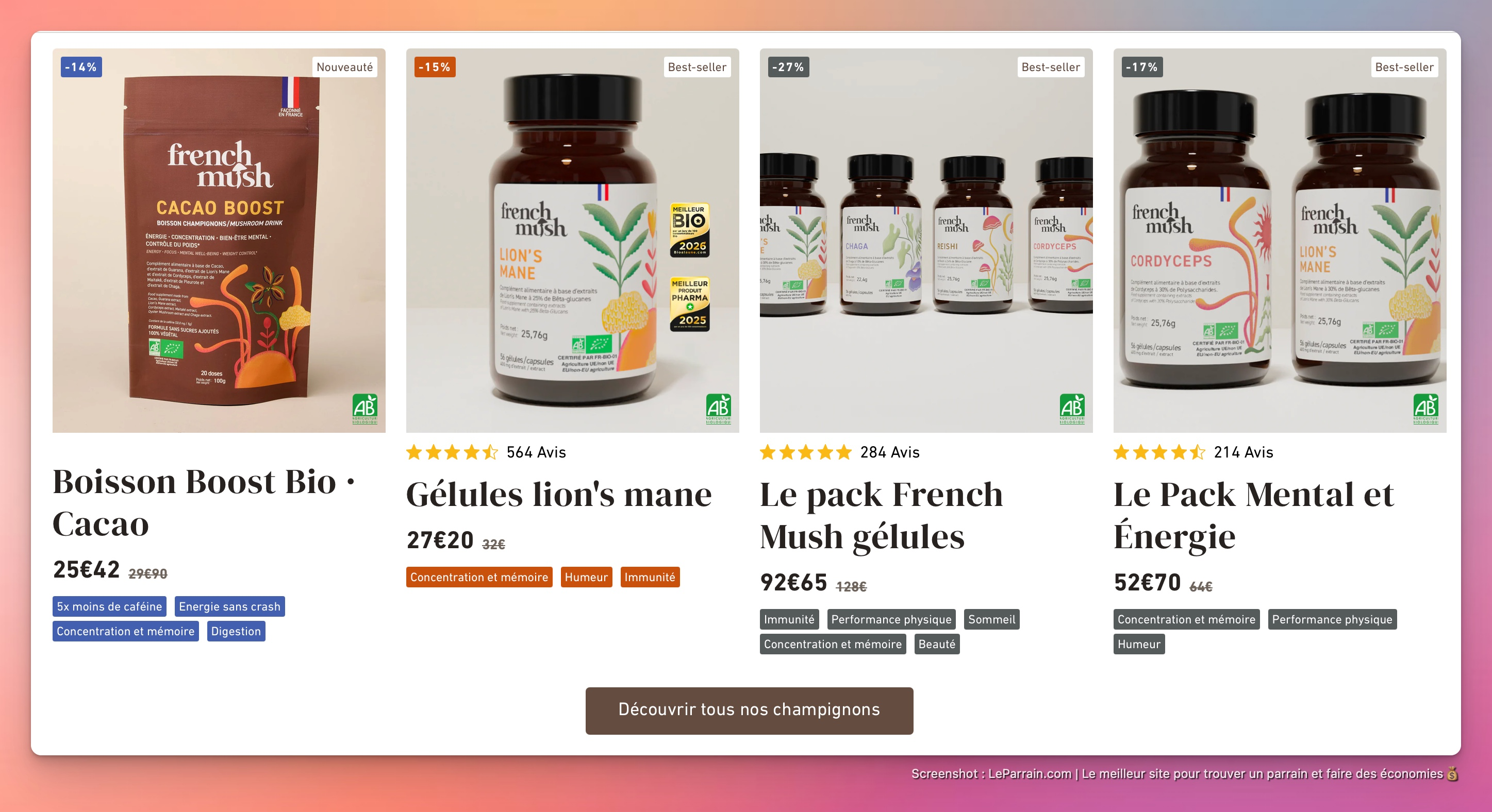 Capture d'écran 5 du programme de parrainage French Mush