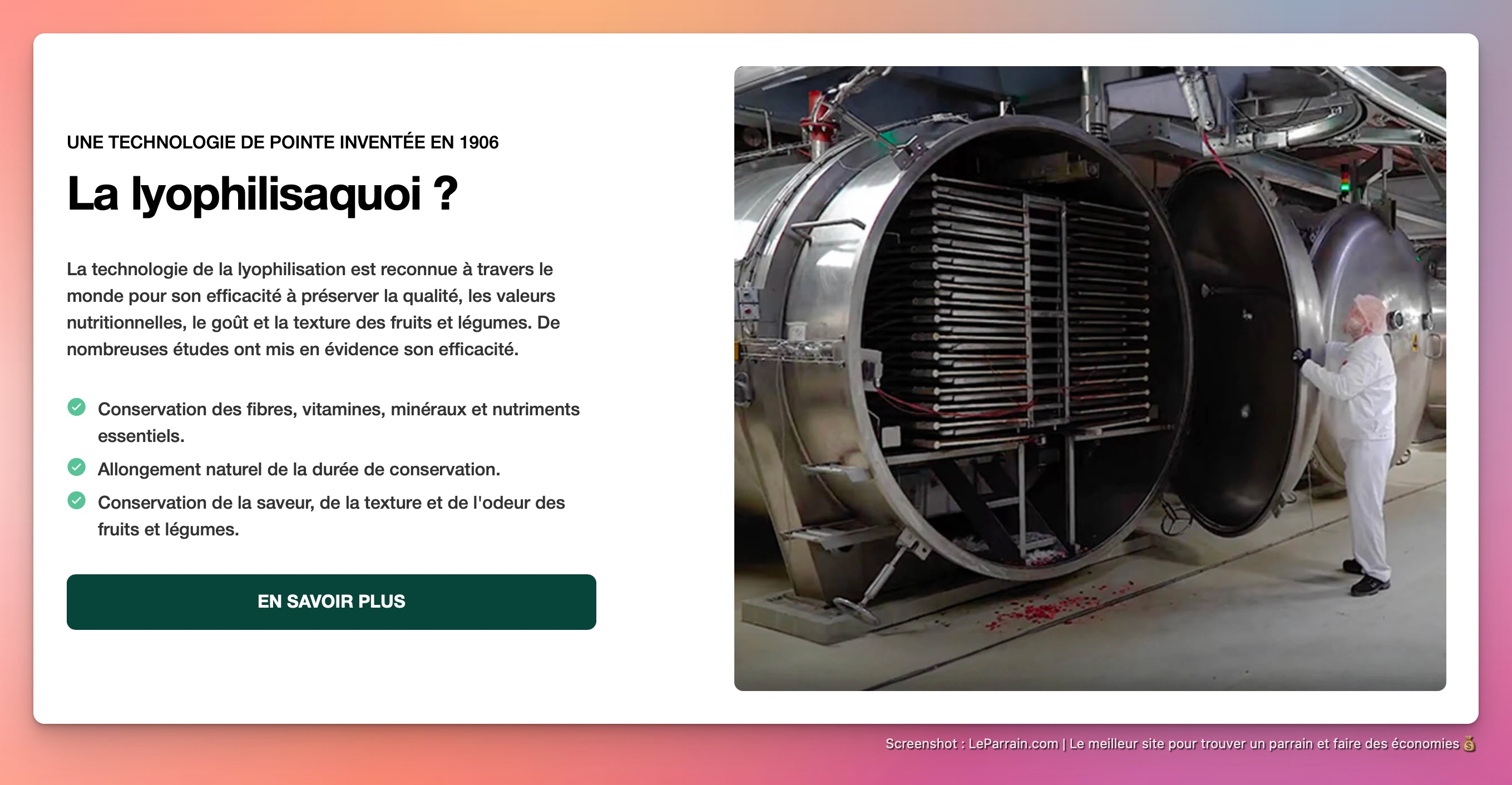 Capture d'écran 3 du programme de parrainage Fruggies