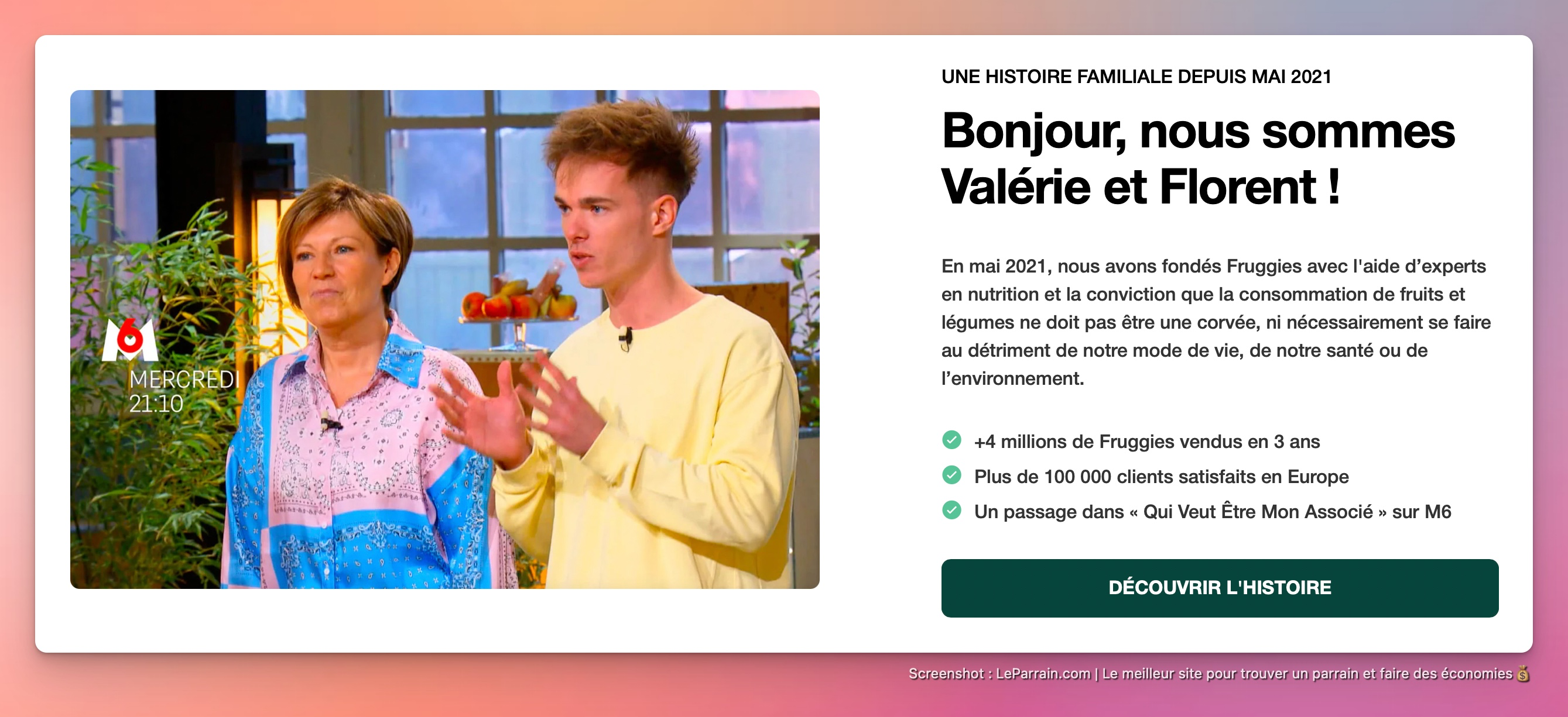 Capture d'écran 5 du programme de parrainage Fruggies