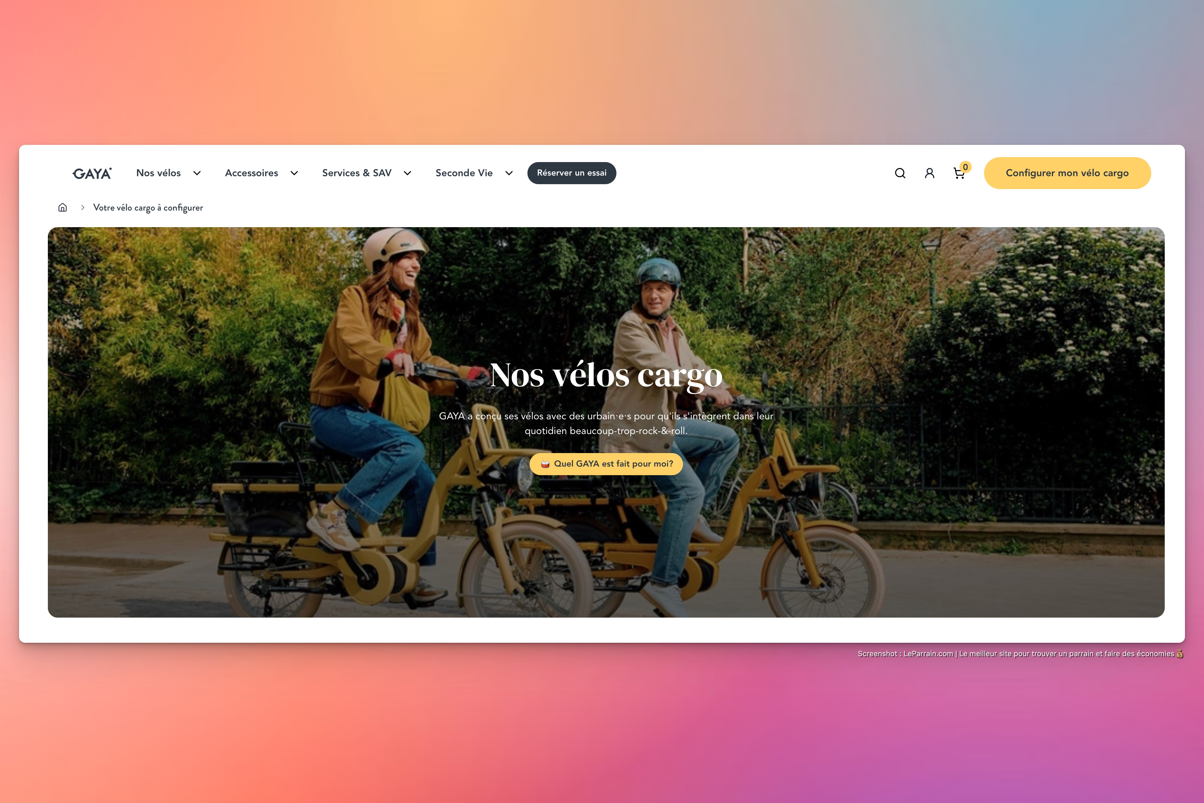 Capture d'écran 1 du programme de parrainage Gaya
