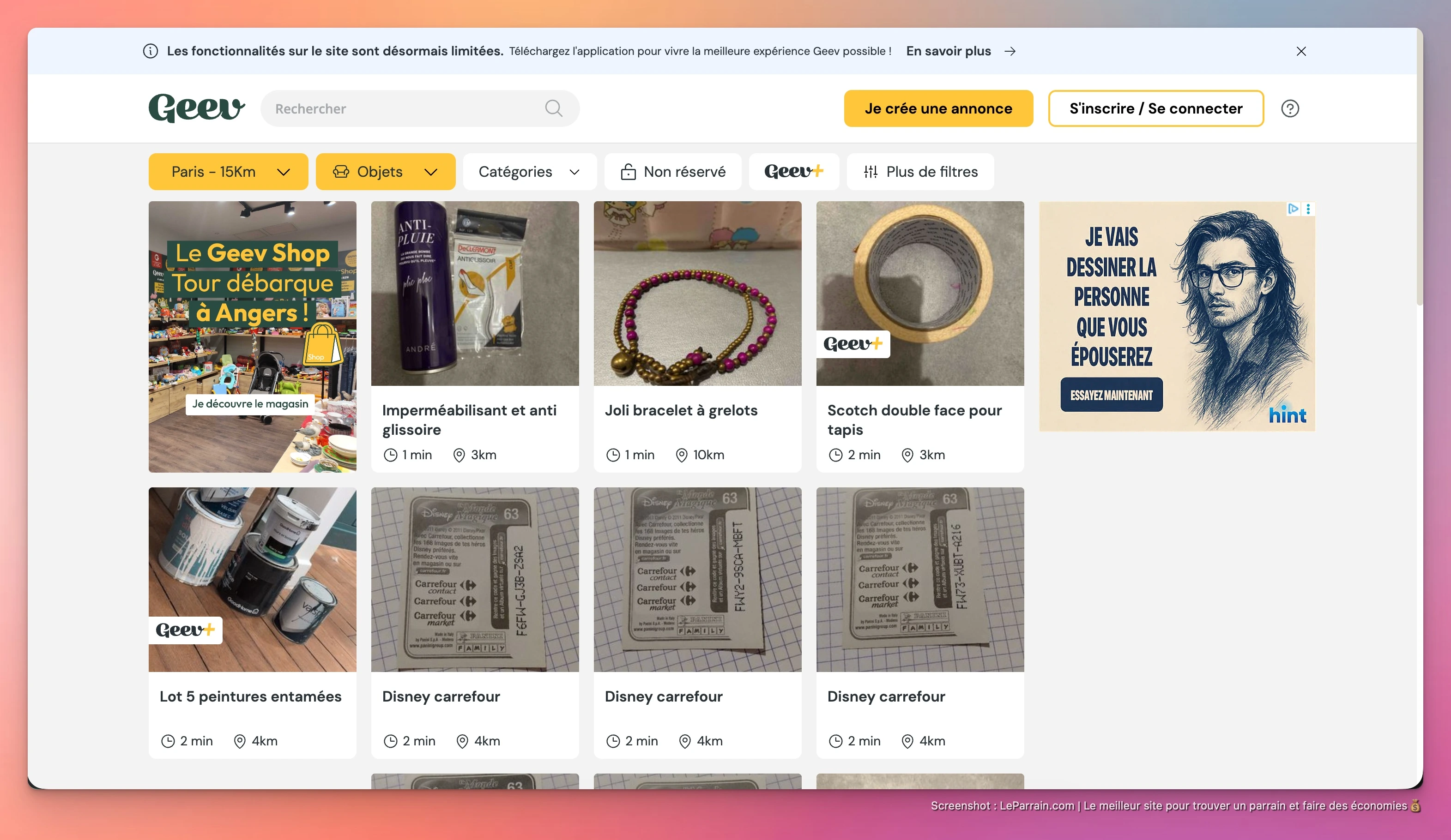 Capture d'écran 2 du programme de parrainage Geev