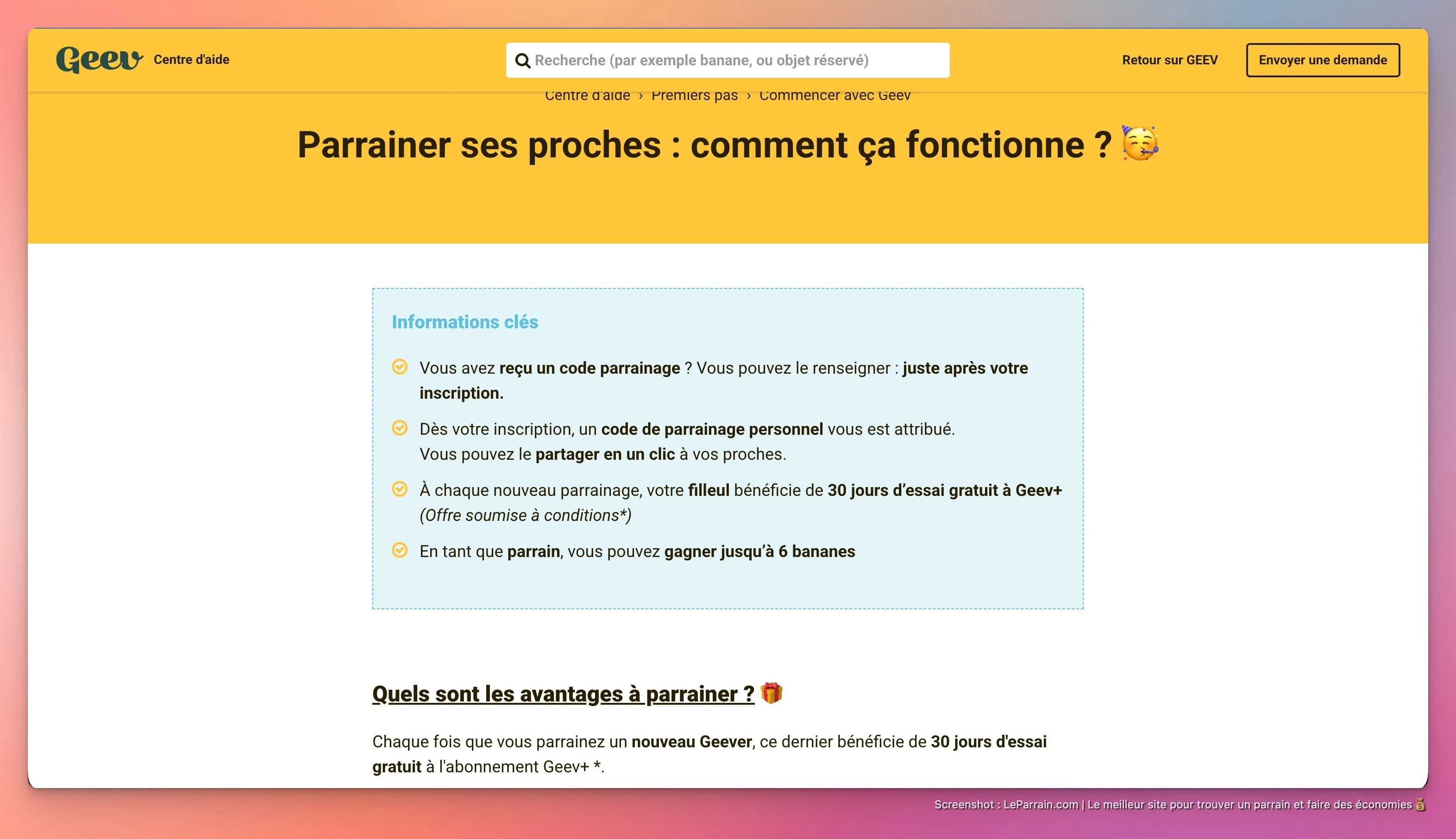 Capture d'écran 4 du programme de parrainage Geev