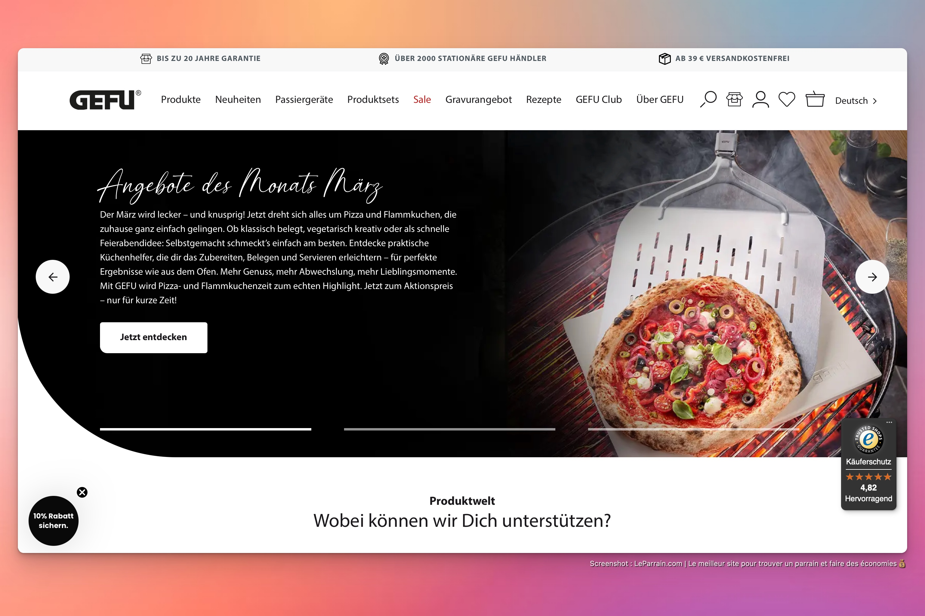 Capture d'écran 3 du programme de parrainage GEFU