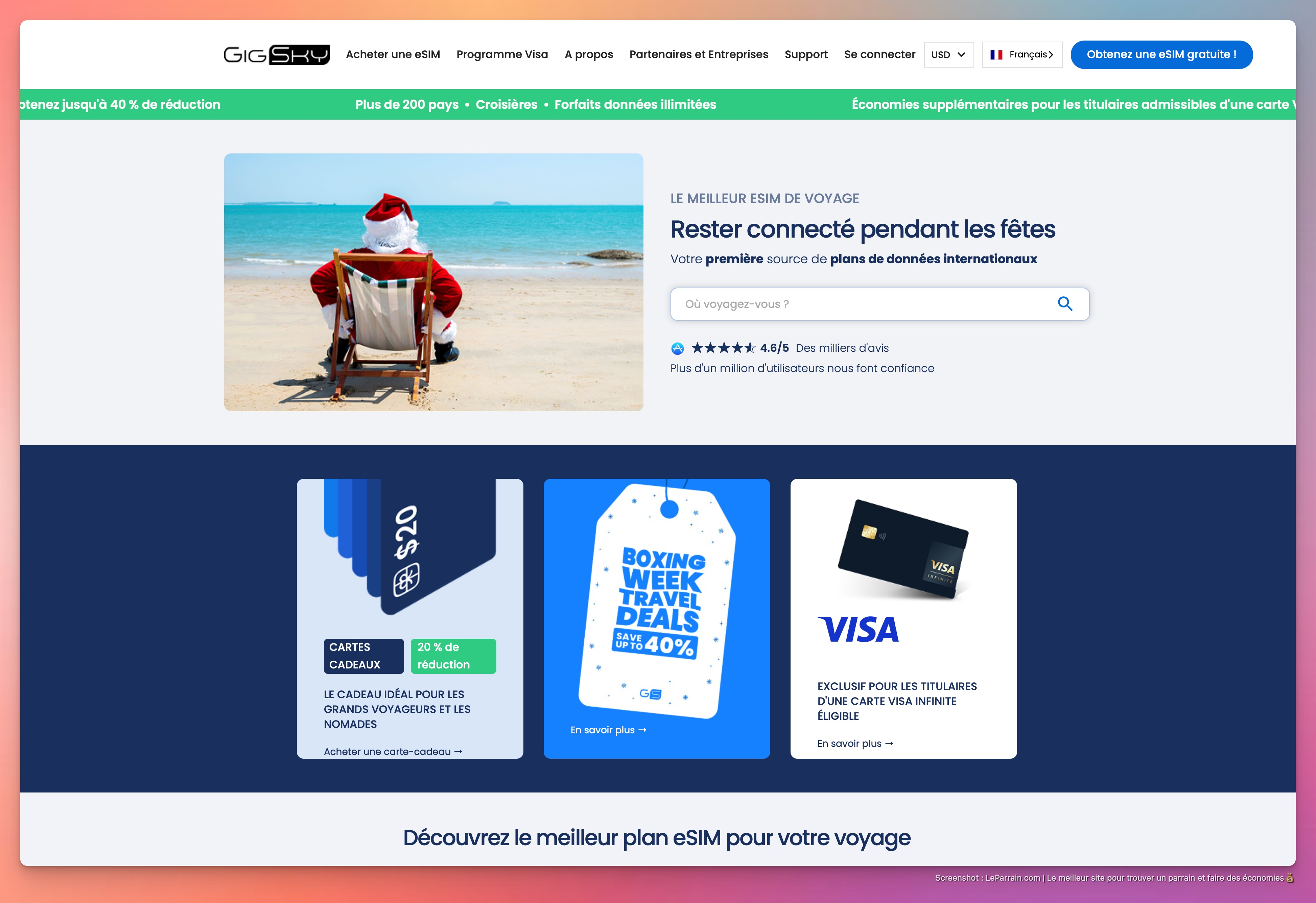 Capture d'écran 3 du programme de parrainage GigSky