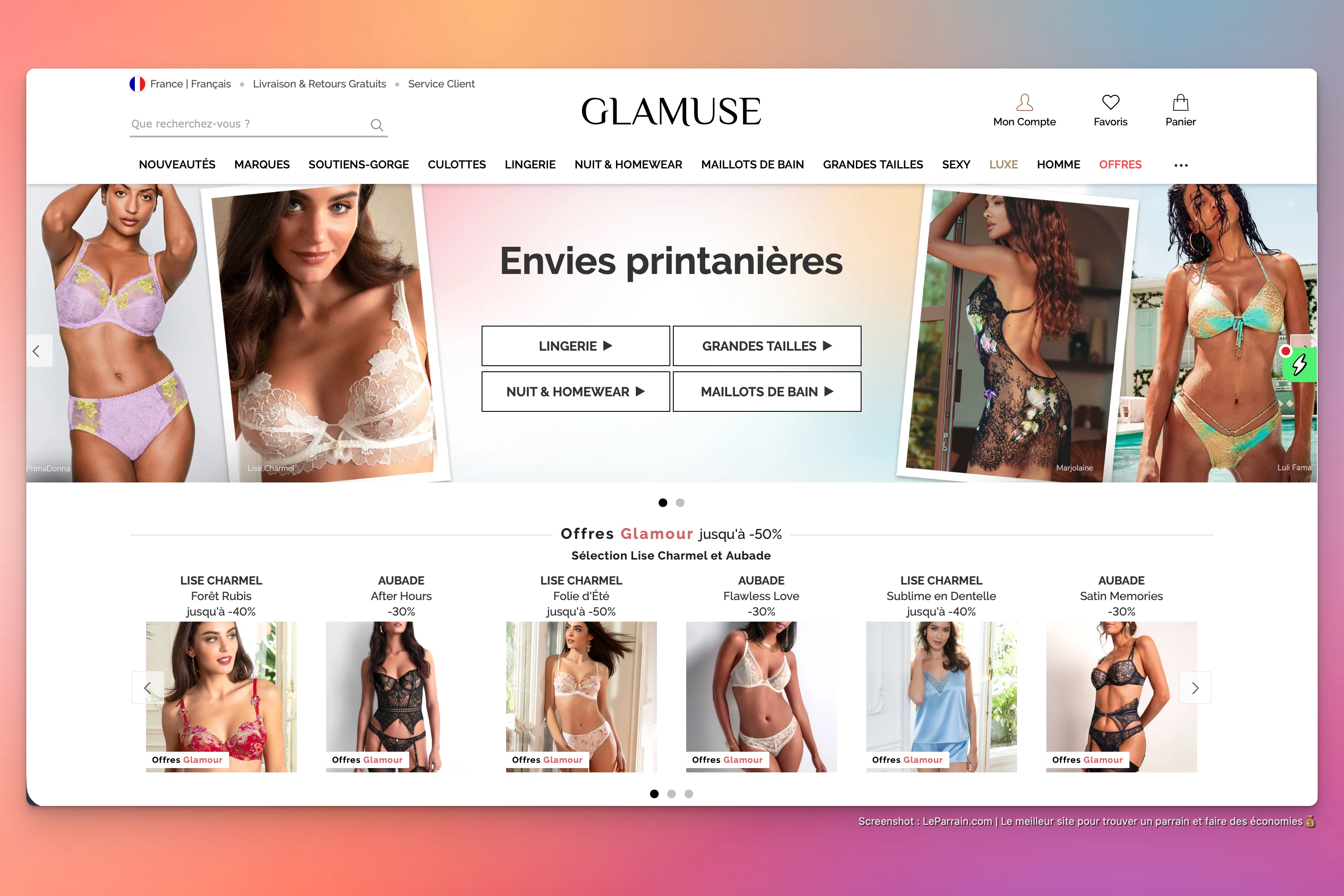 Capture d'écran 5 du programme de parrainage Glamuse