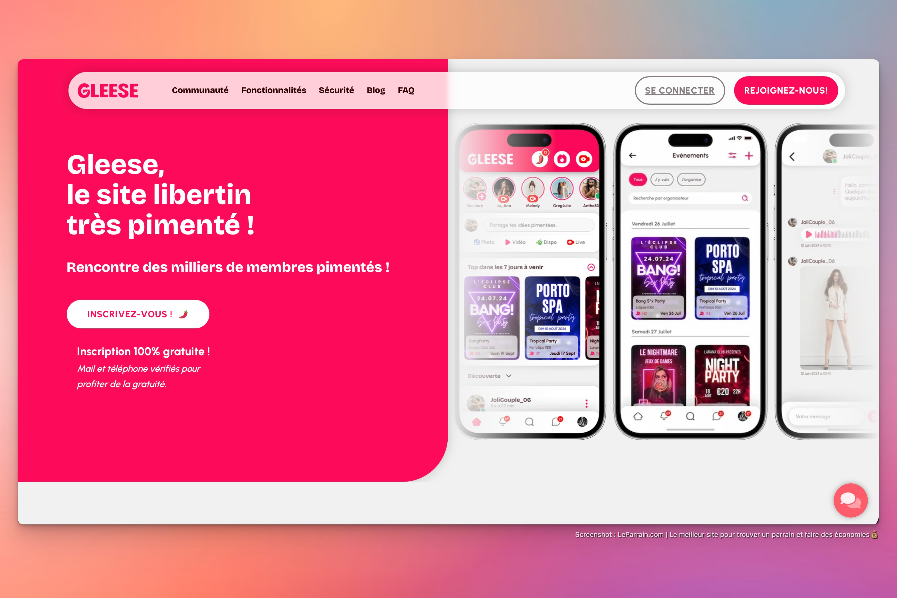 Capture d'écran 3 du programme de parrainage Gleese