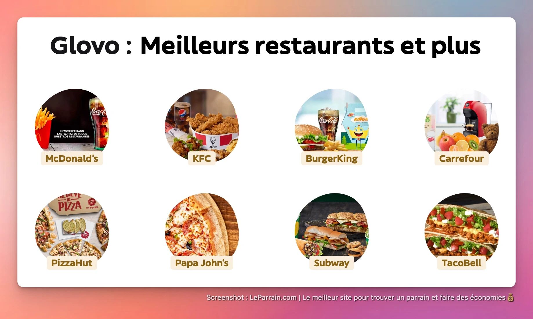 Capture d'écran 2 du programme de parrainage Glovo