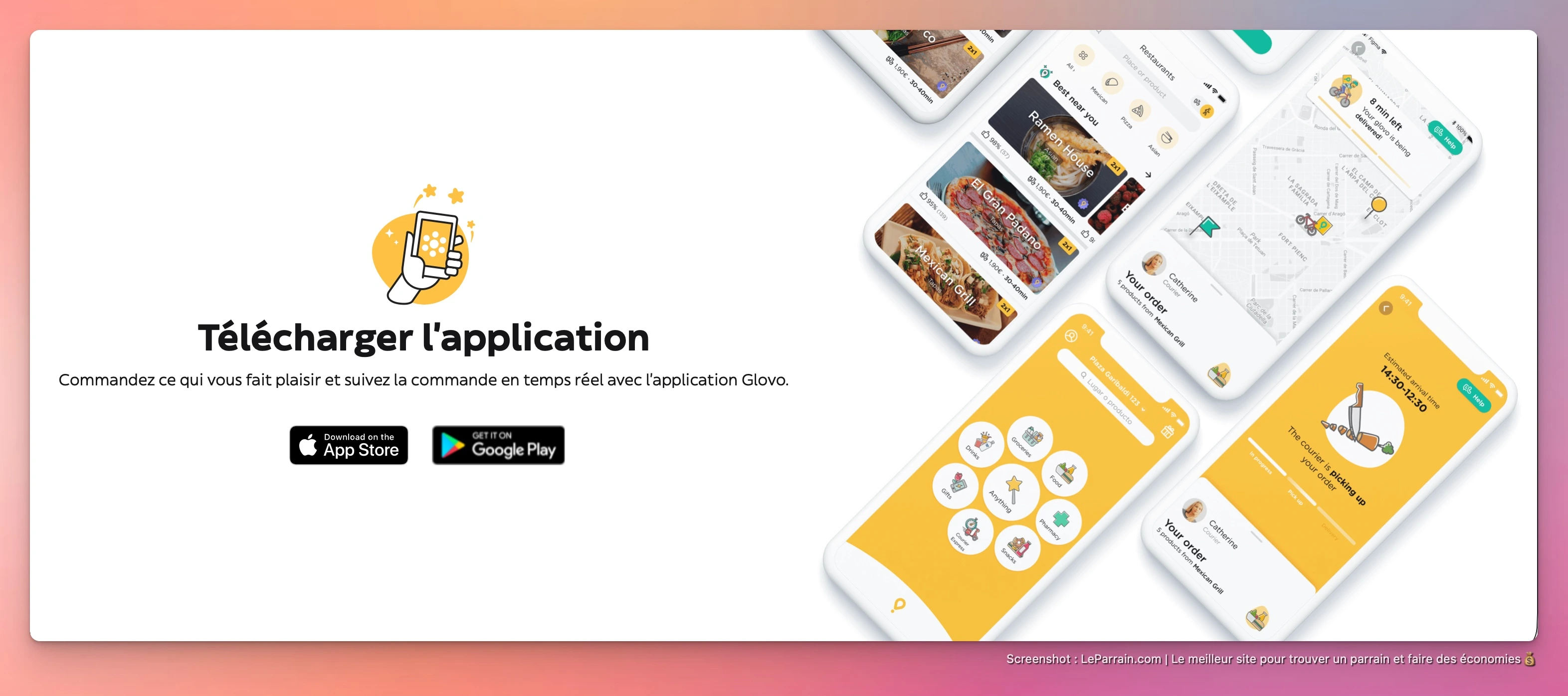 Capture d'écran 3 du programme de parrainage Glovo