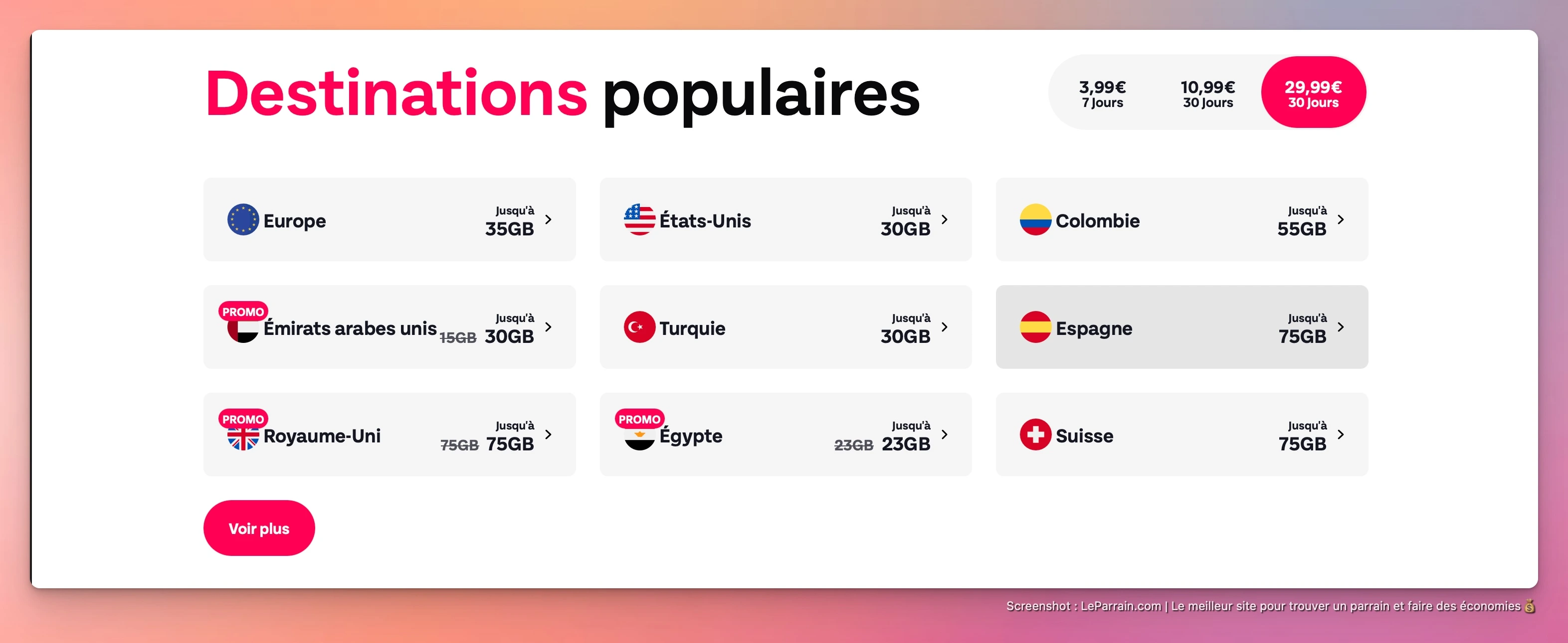 Capture d'écran 4 du programme de parrainage GoMoWorld