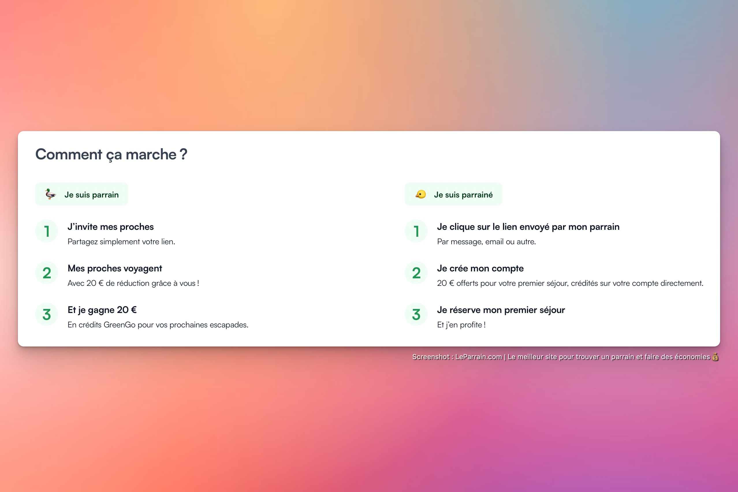 Capture d'écran 7 du programme de parrainage GreenGo