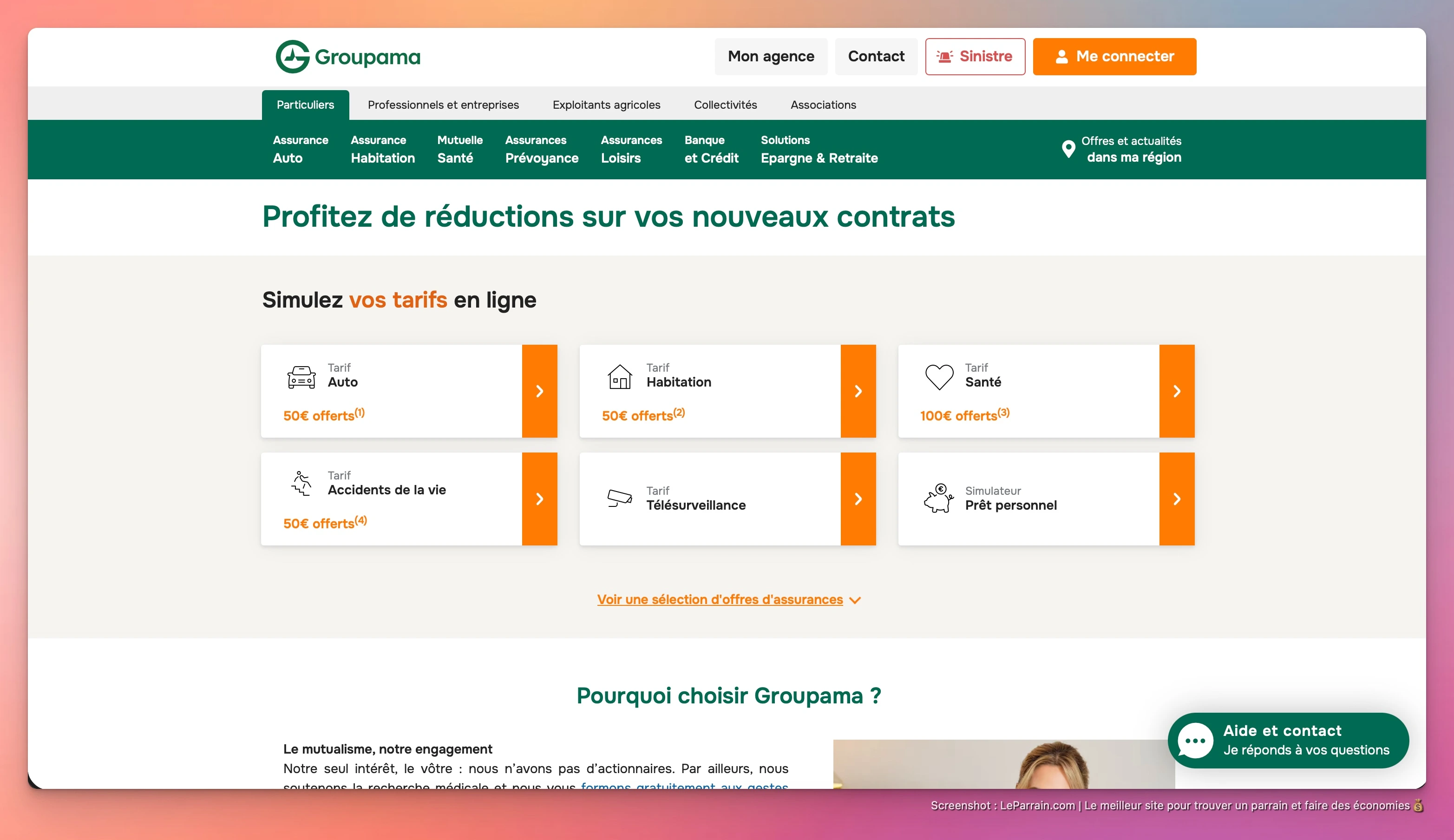 Capture d'écran 2 du programme de parrainage Groupama