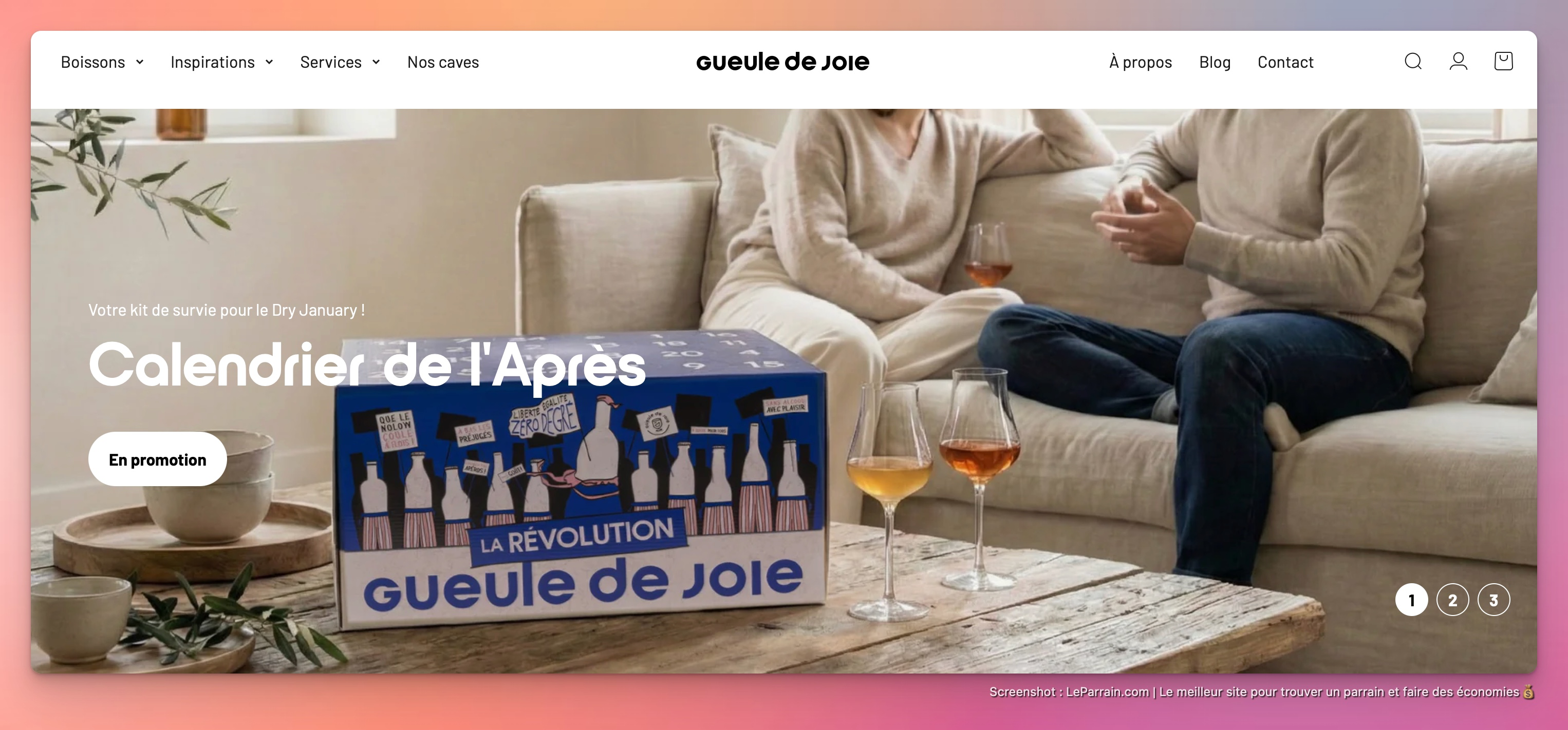 Capture d'écran 2 du programme de parrainage Gueule de Joie