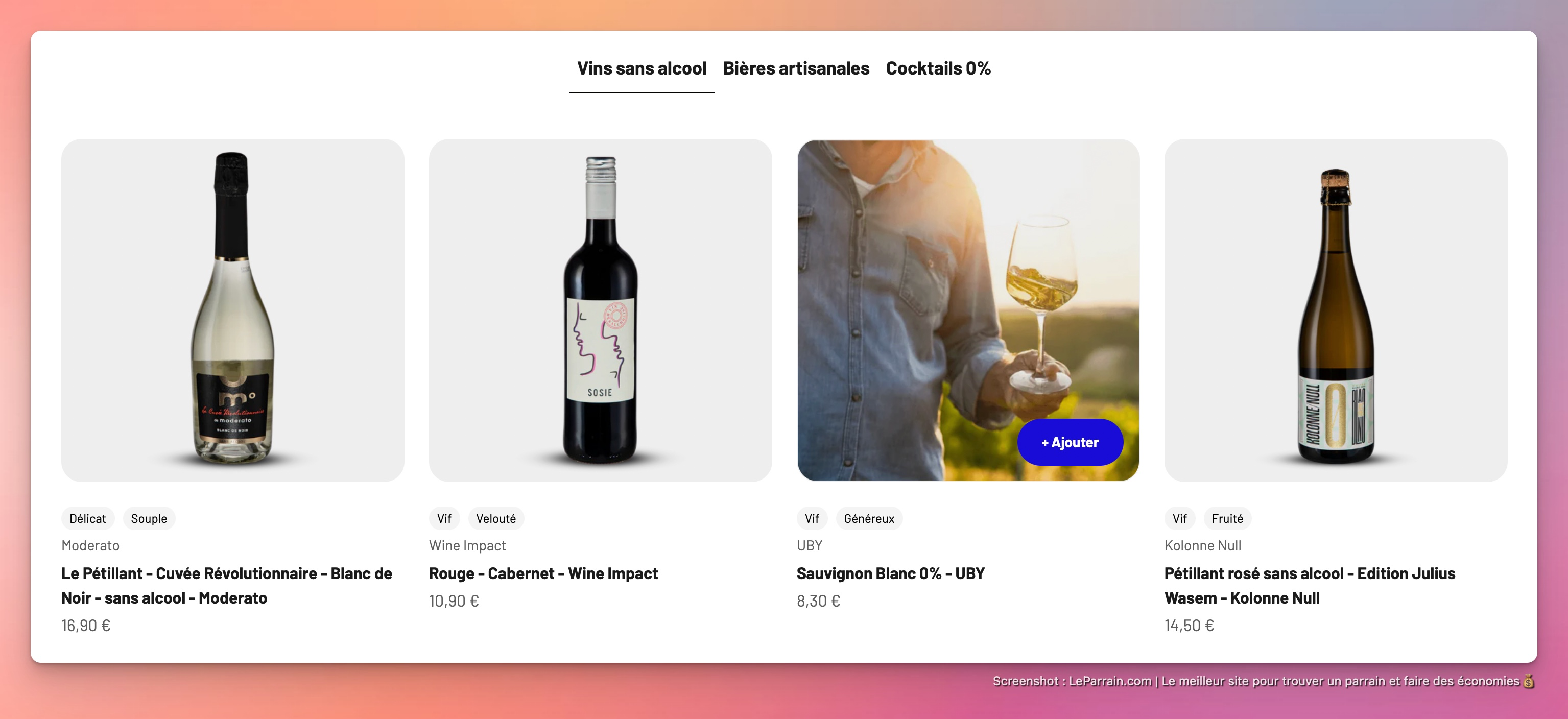 Capture d'écran 3 du programme de parrainage Gueule de Joie