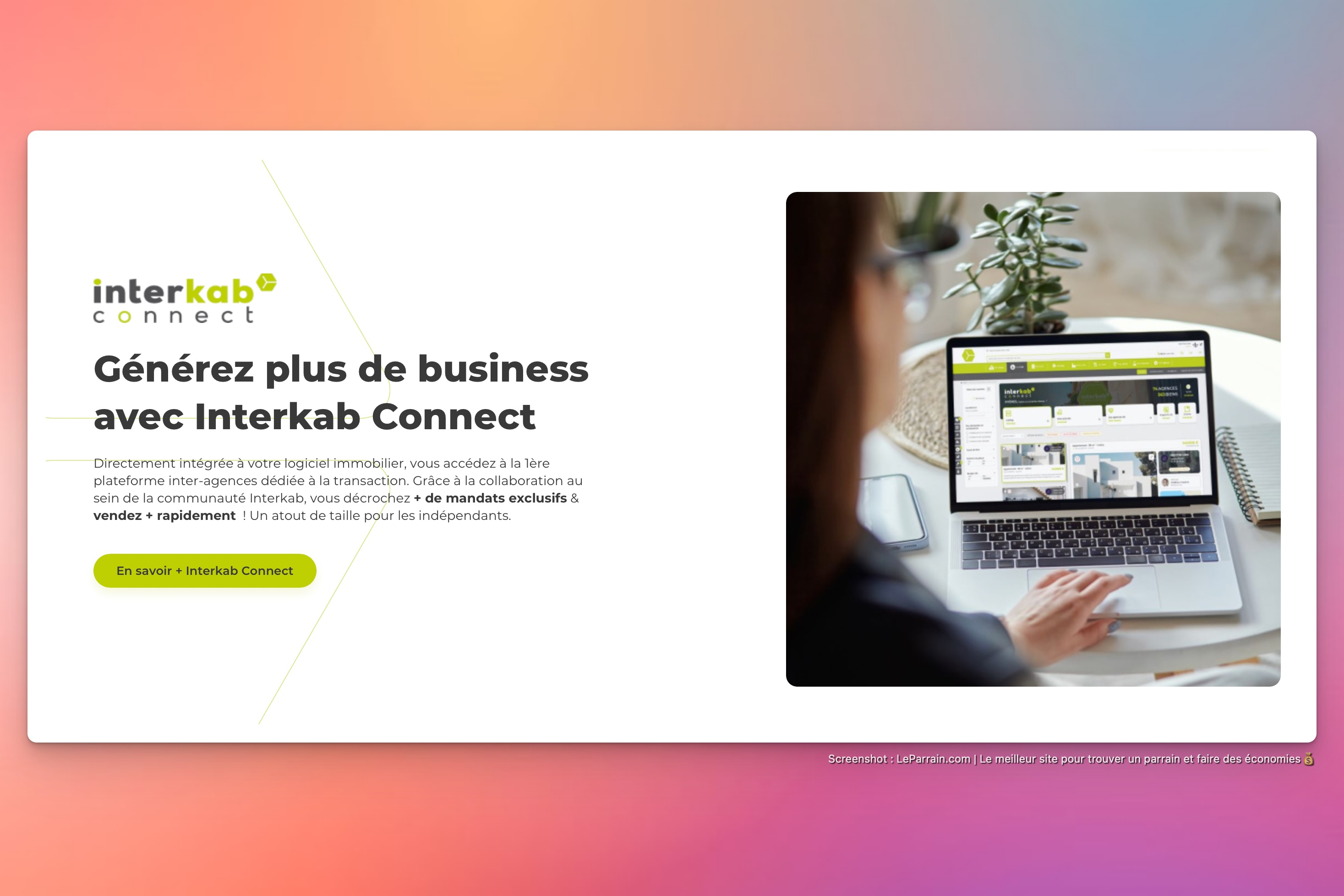 Capture d'écran 2 du programme de parrainage Hektor (La Boite Immo)