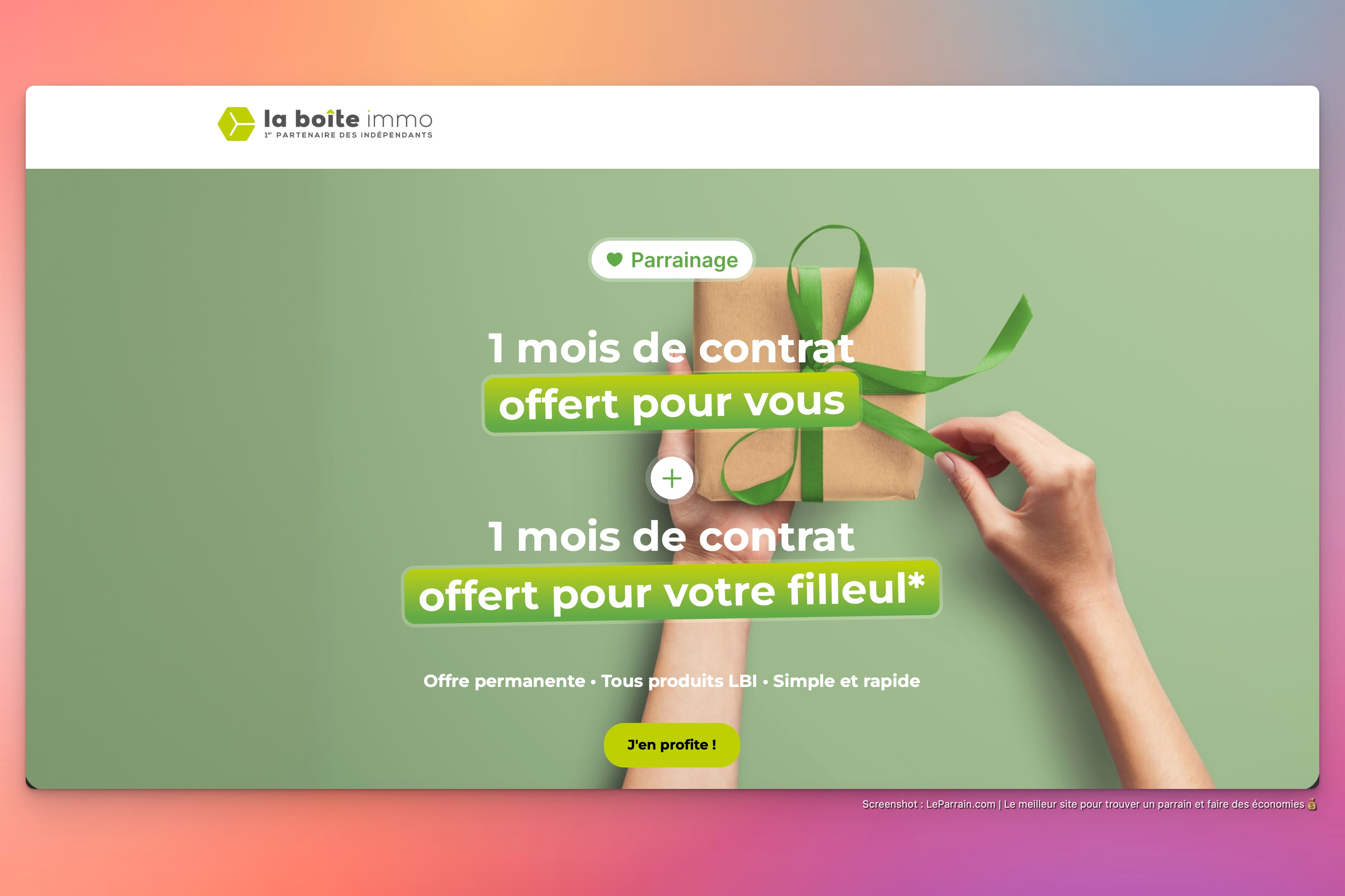 Capture d'écran 4 du programme de parrainage Hektor (La Boite Immo)