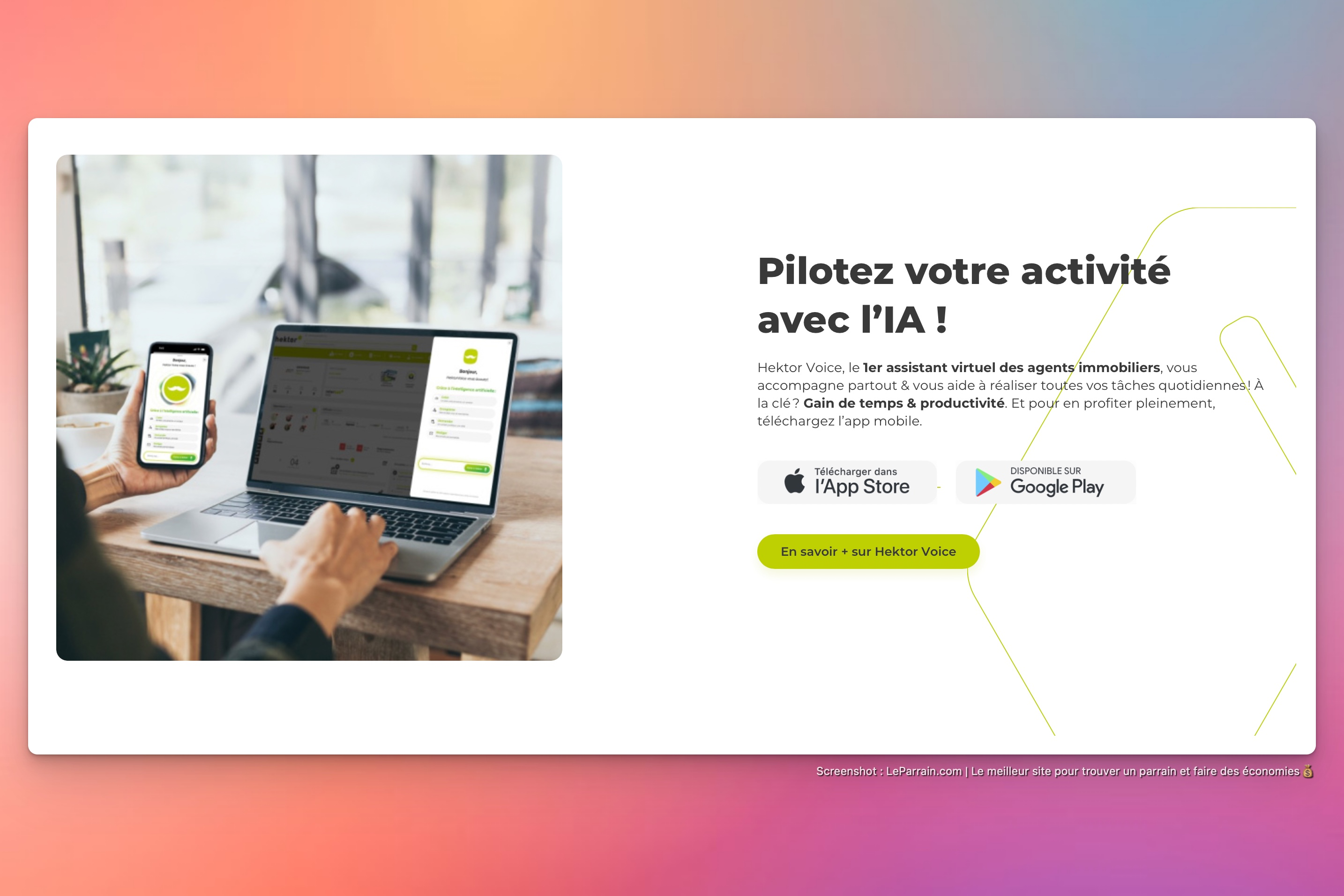Capture d'écran 5 du programme de parrainage Hektor (La Boite Immo)