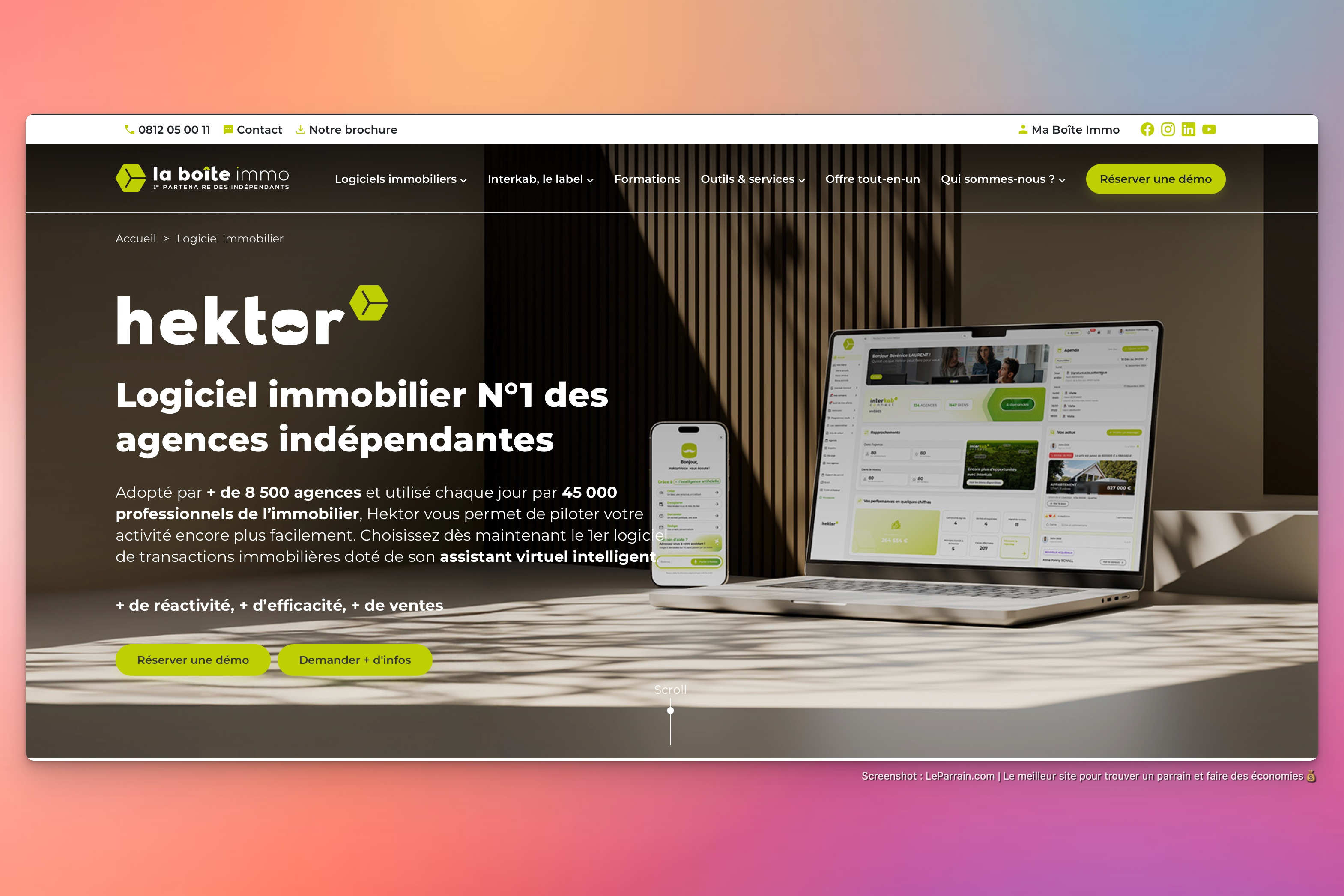 Capture d'écran 8 du programme de parrainage Hektor (La Boite Immo)