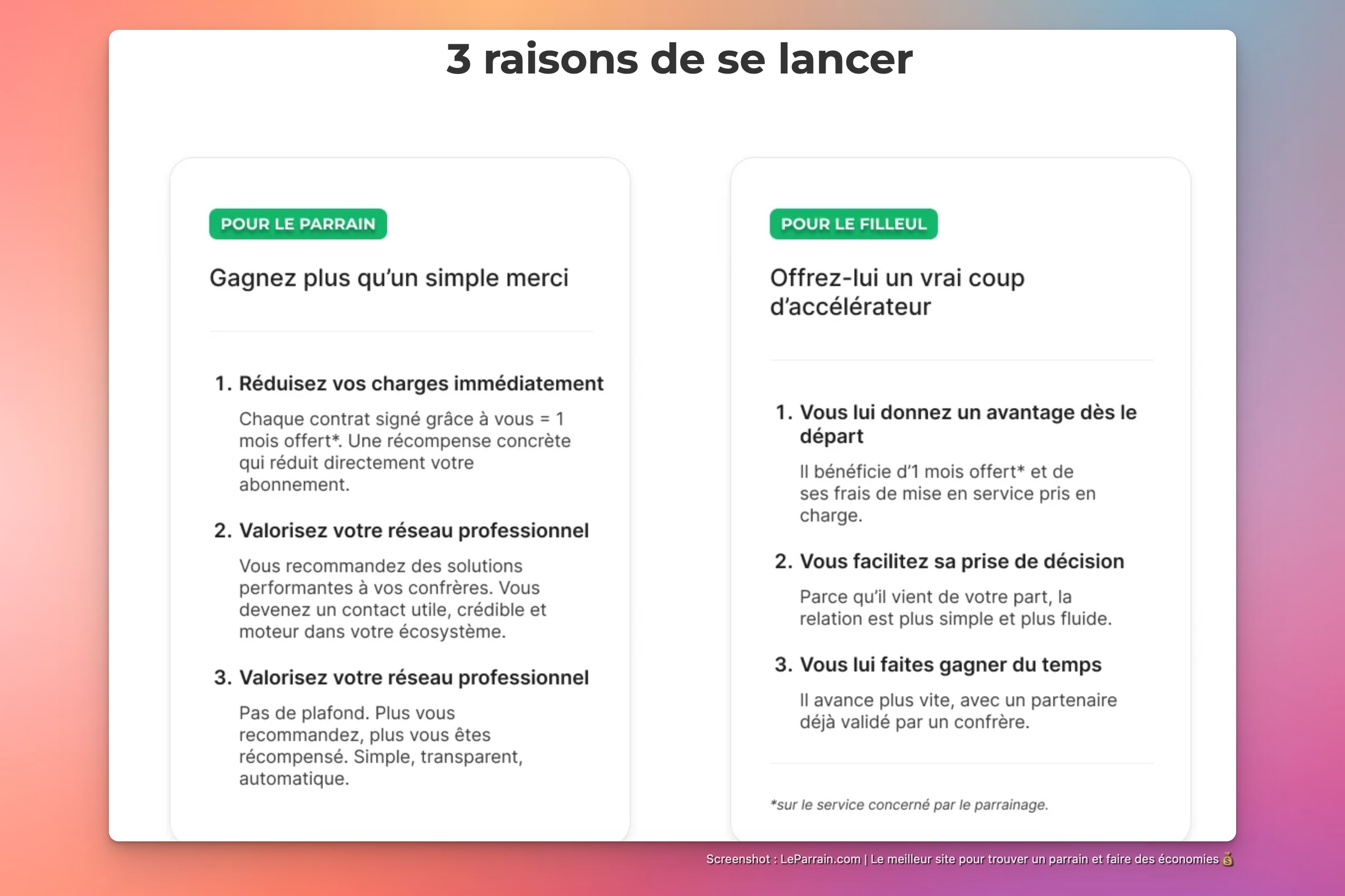 Capture d'écran 9 du programme de parrainage Hektor (La Boite Immo)