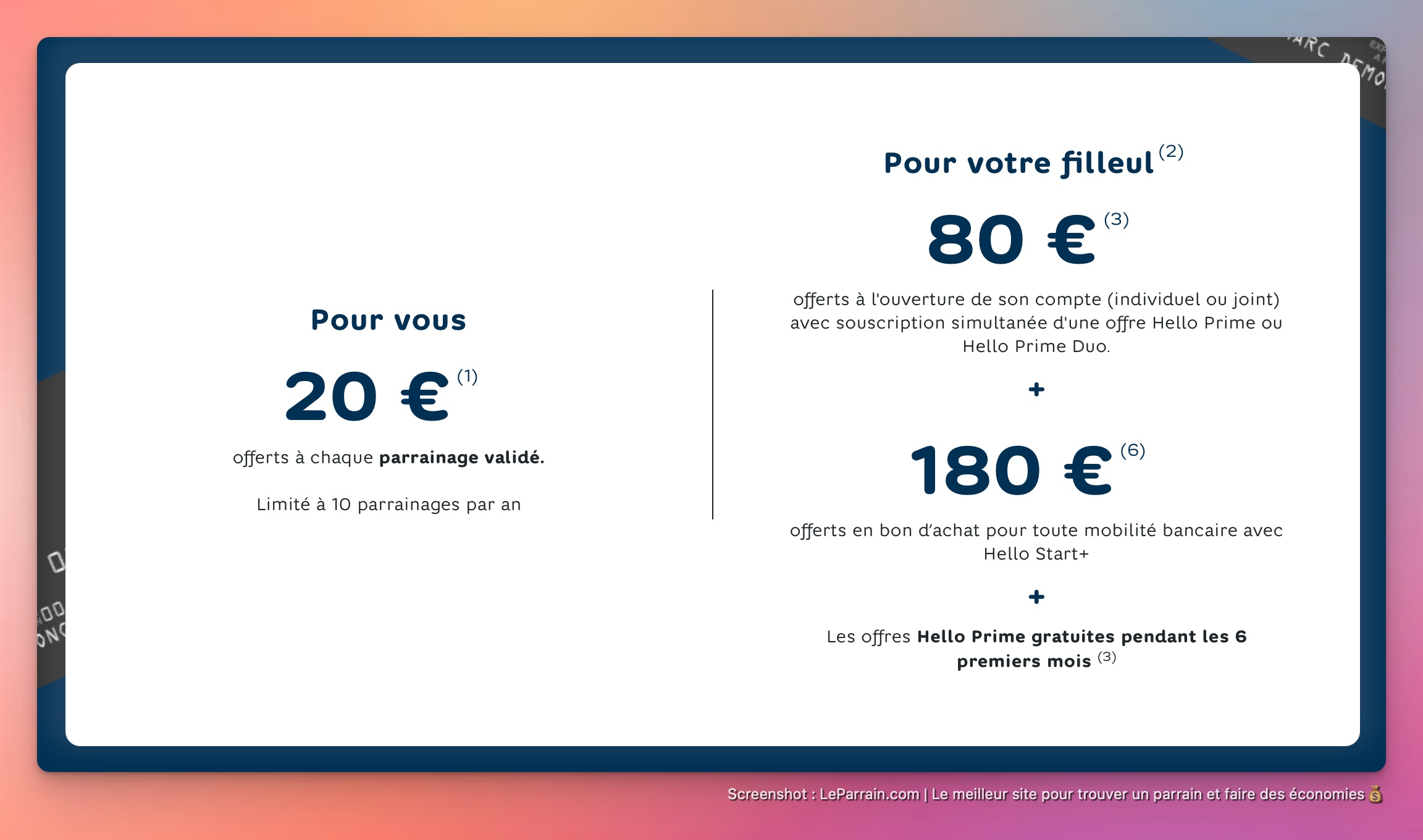 Capture d'écran 3 du programme de parrainage Hello Bank