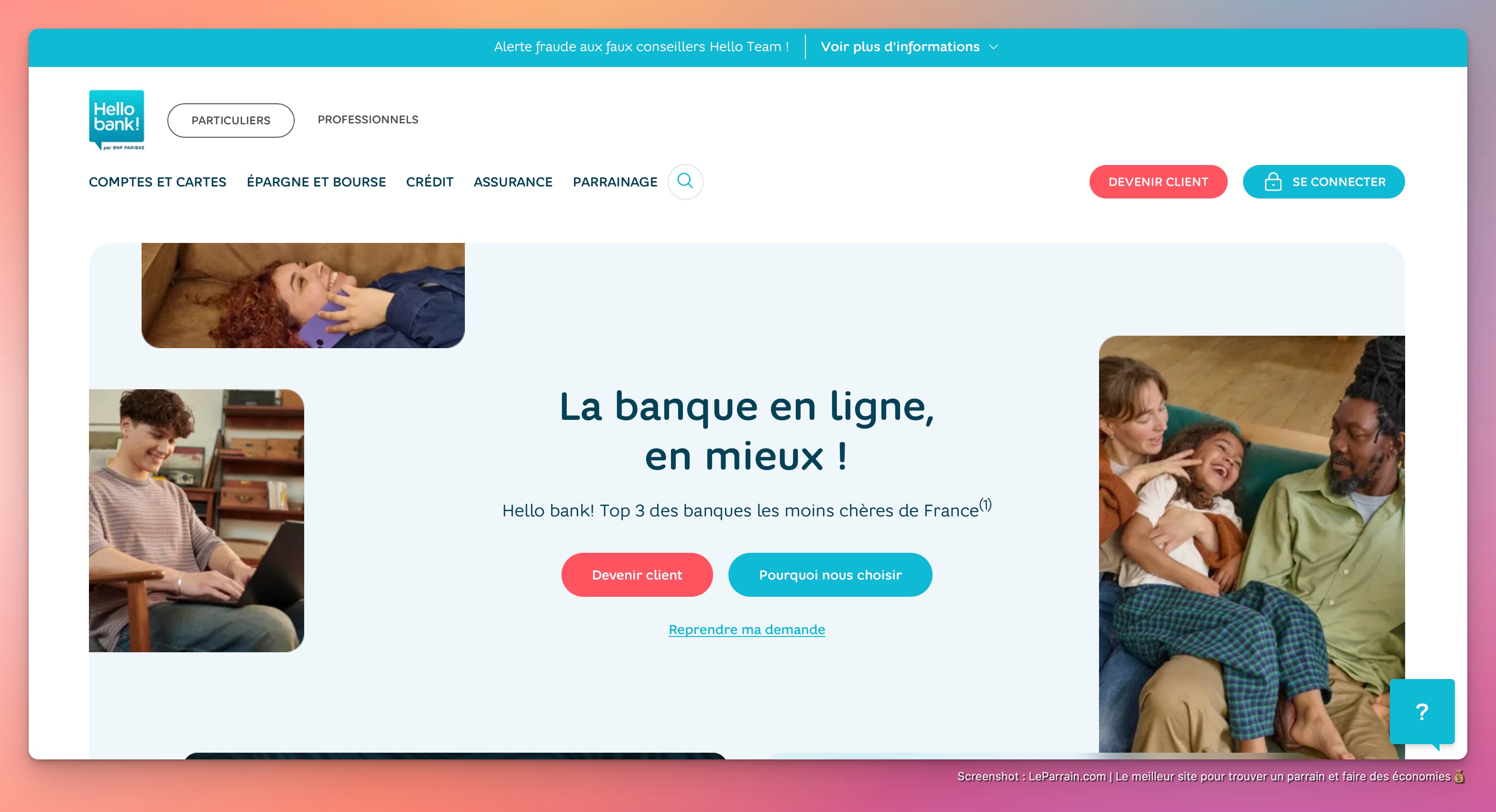 Capture d'écran 4 du programme de parrainage Hello Bank