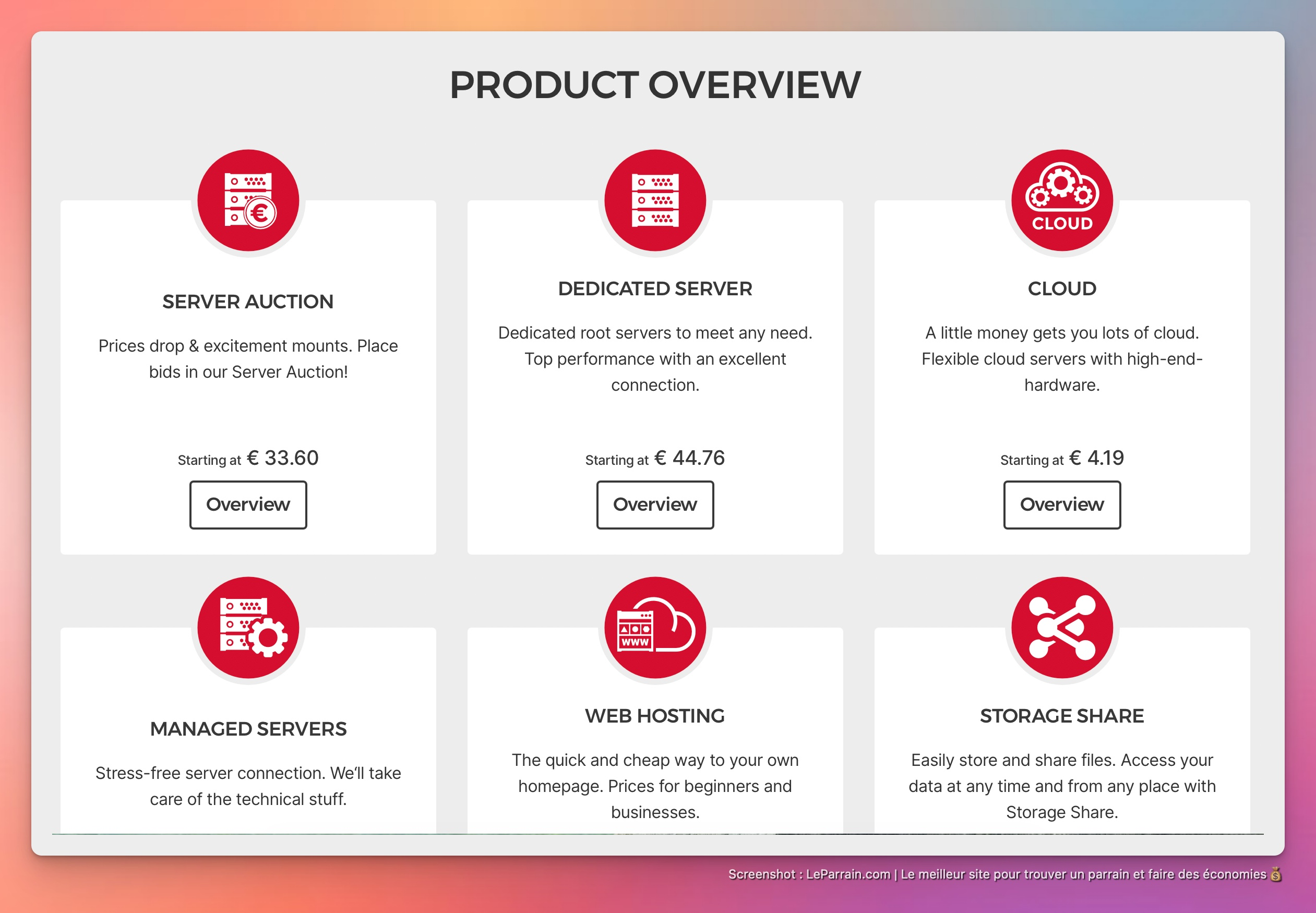 Capture d'écran 1 du programme de parrainage Hetzner