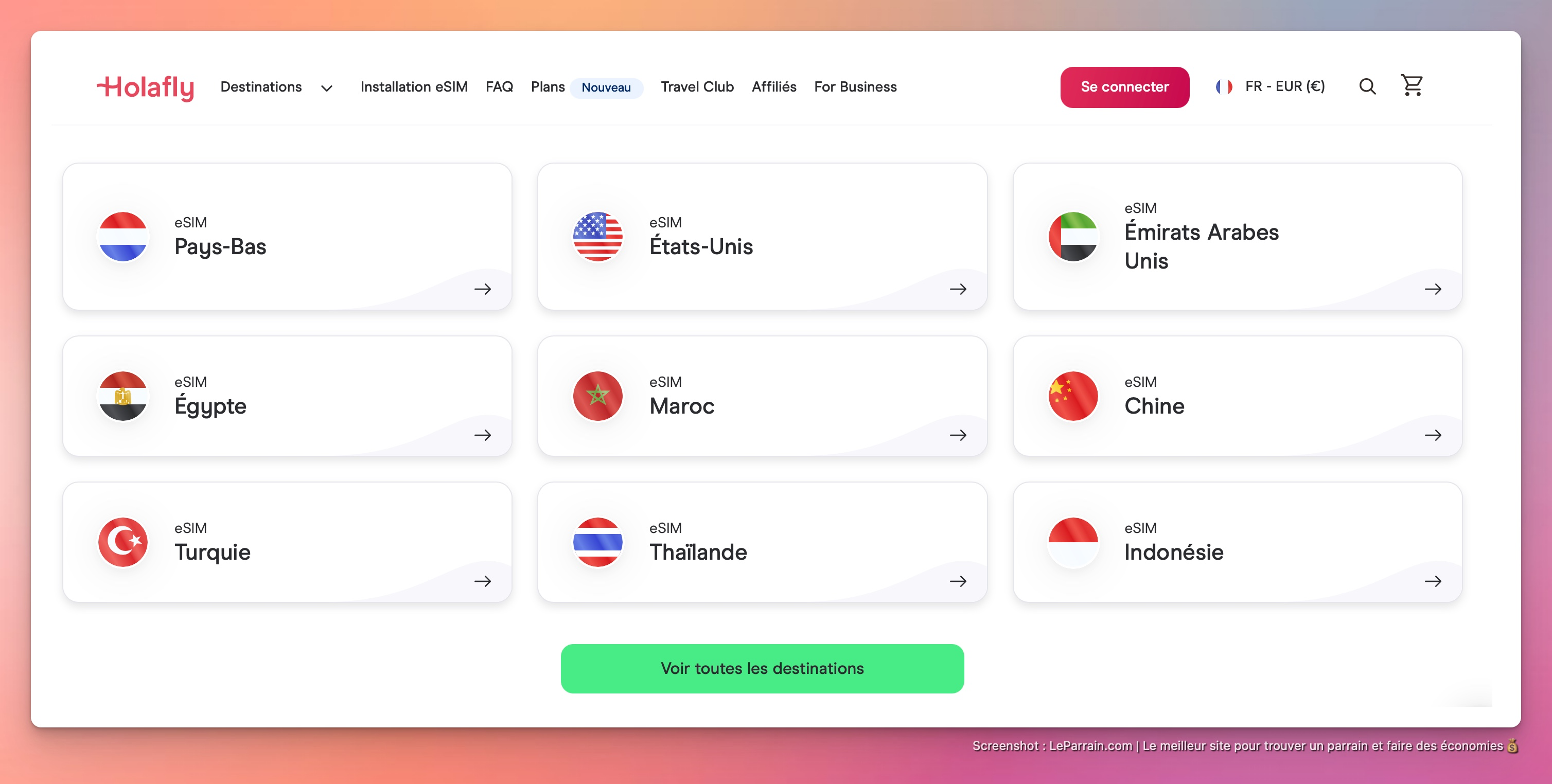 Capture d'écran 2 du programme de parrainage Holafly
