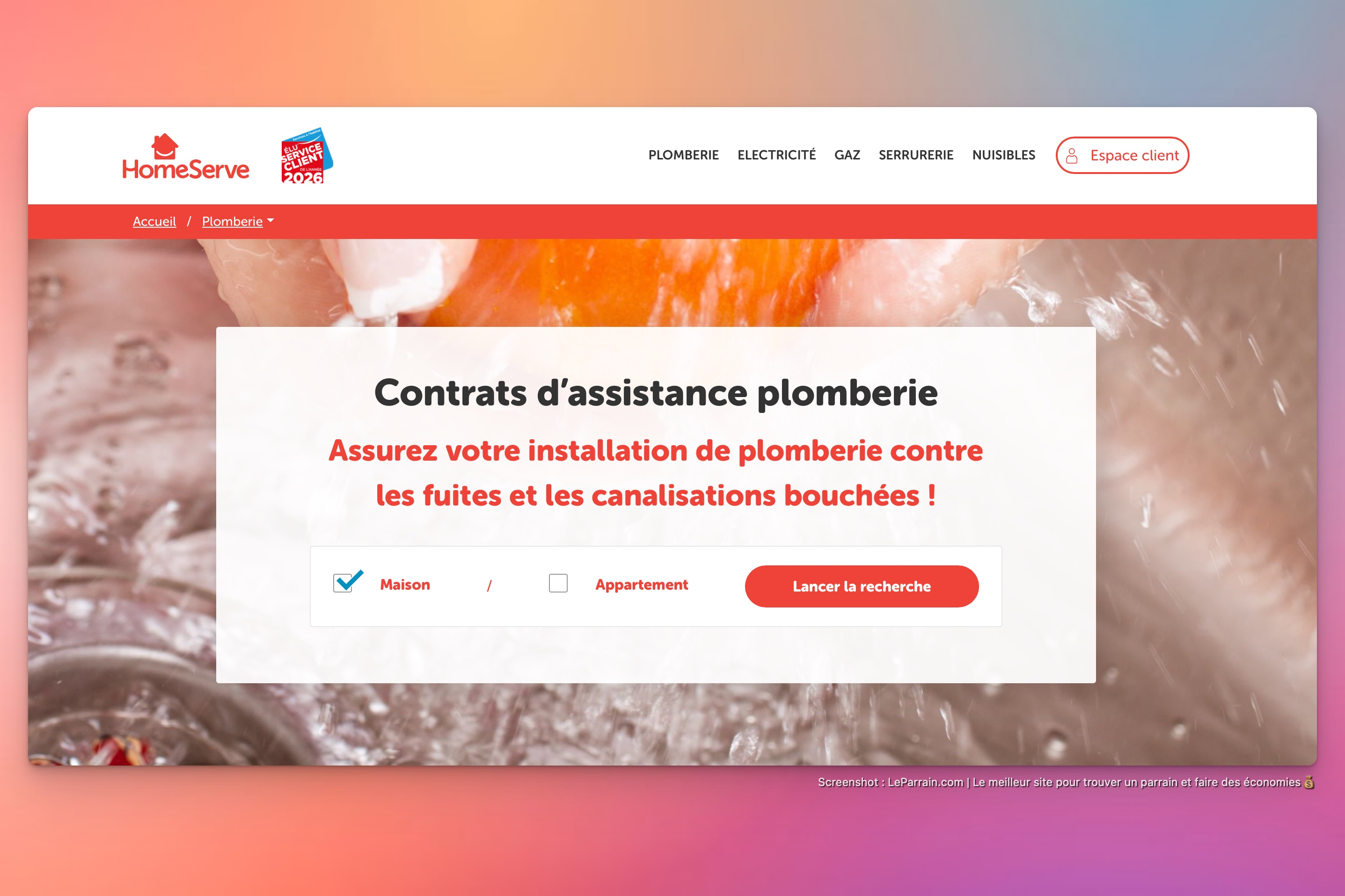 Capture d'écran 3 du programme de parrainage HomeServe