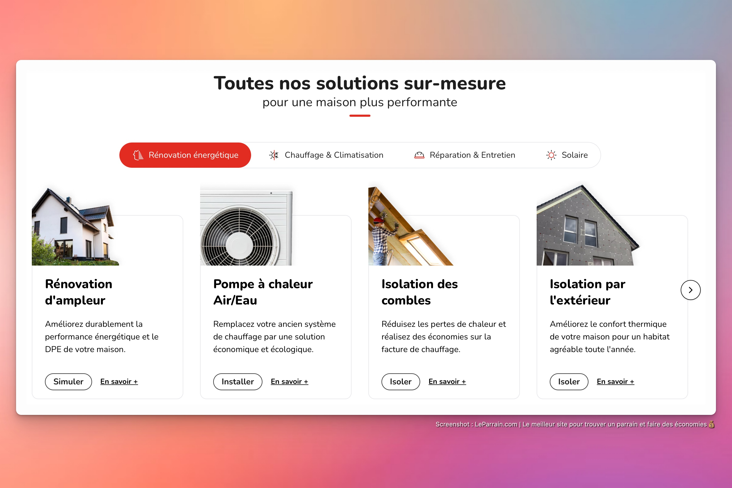 Capture d'écran 7 du programme de parrainage HomeServe
