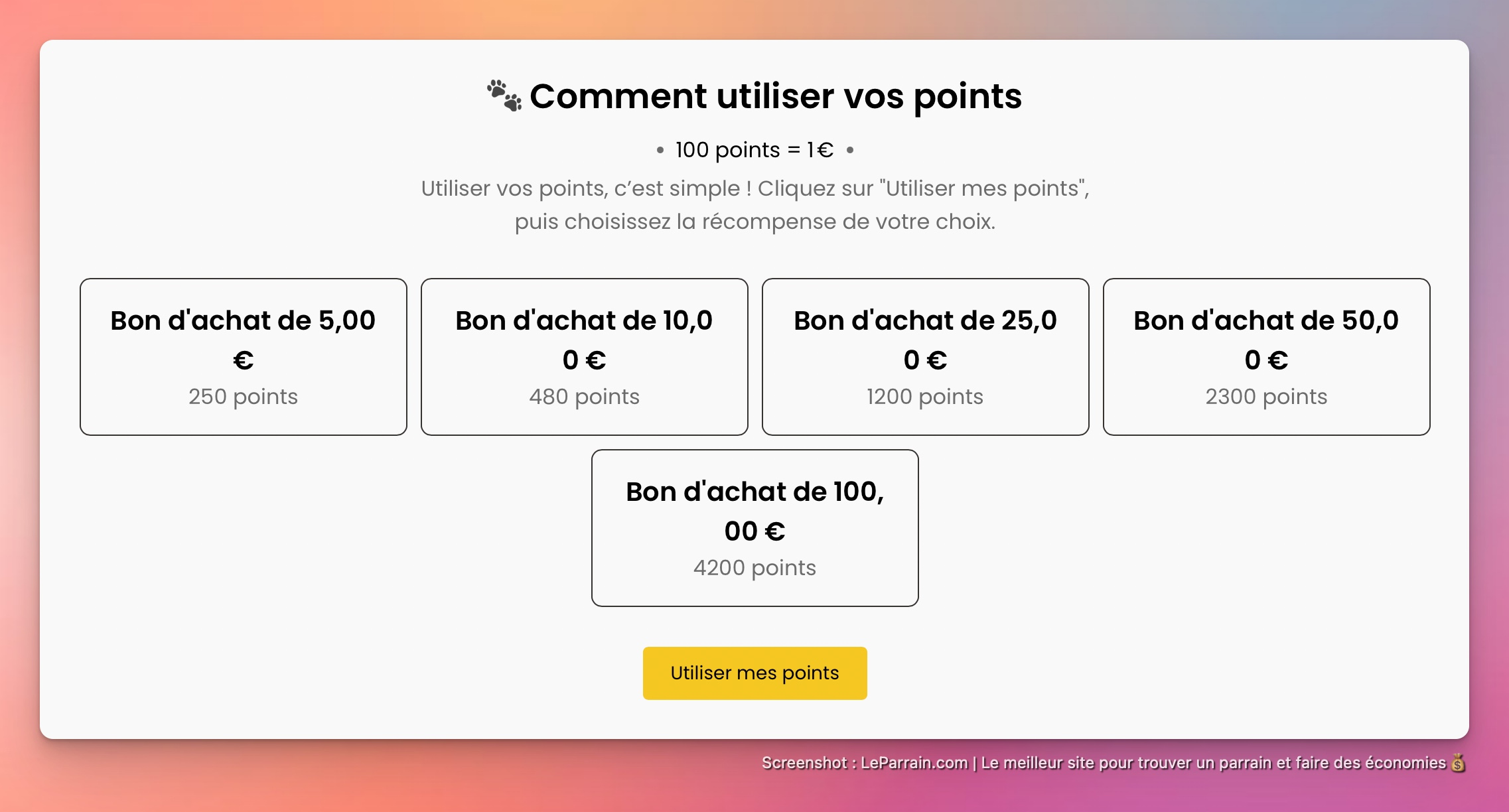 Capture d'écran 3 du programme de parrainage Homycat
