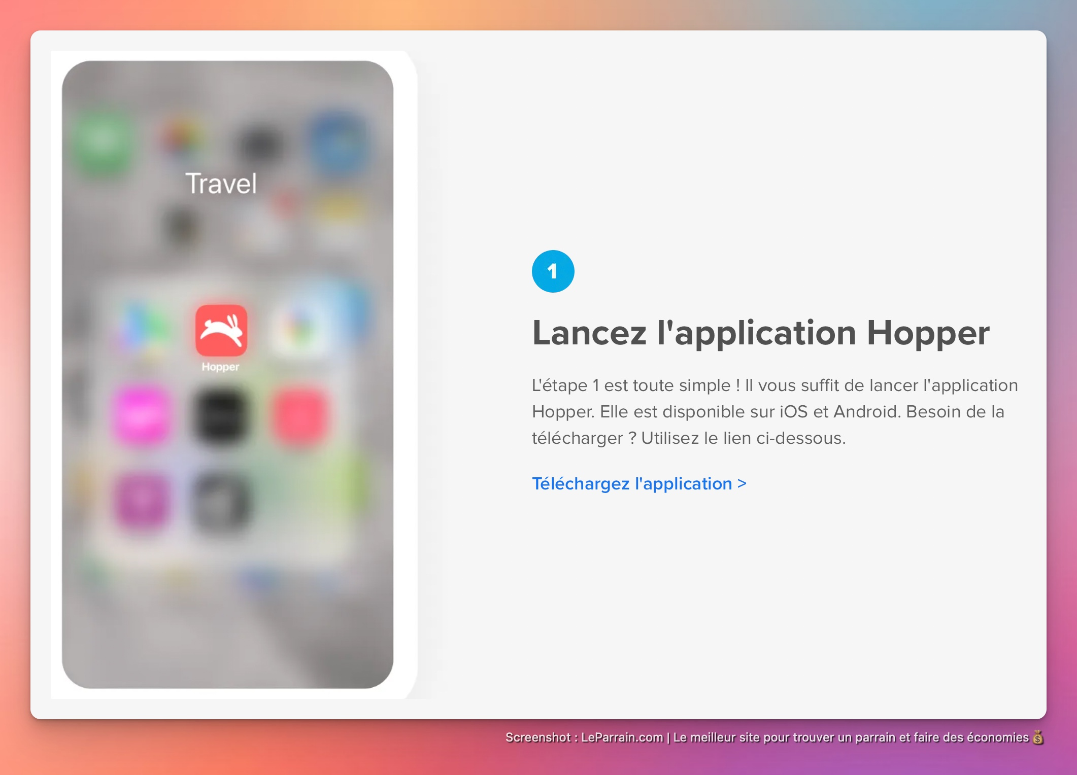 Capture d'écran 2 du programme de parrainage Hopper