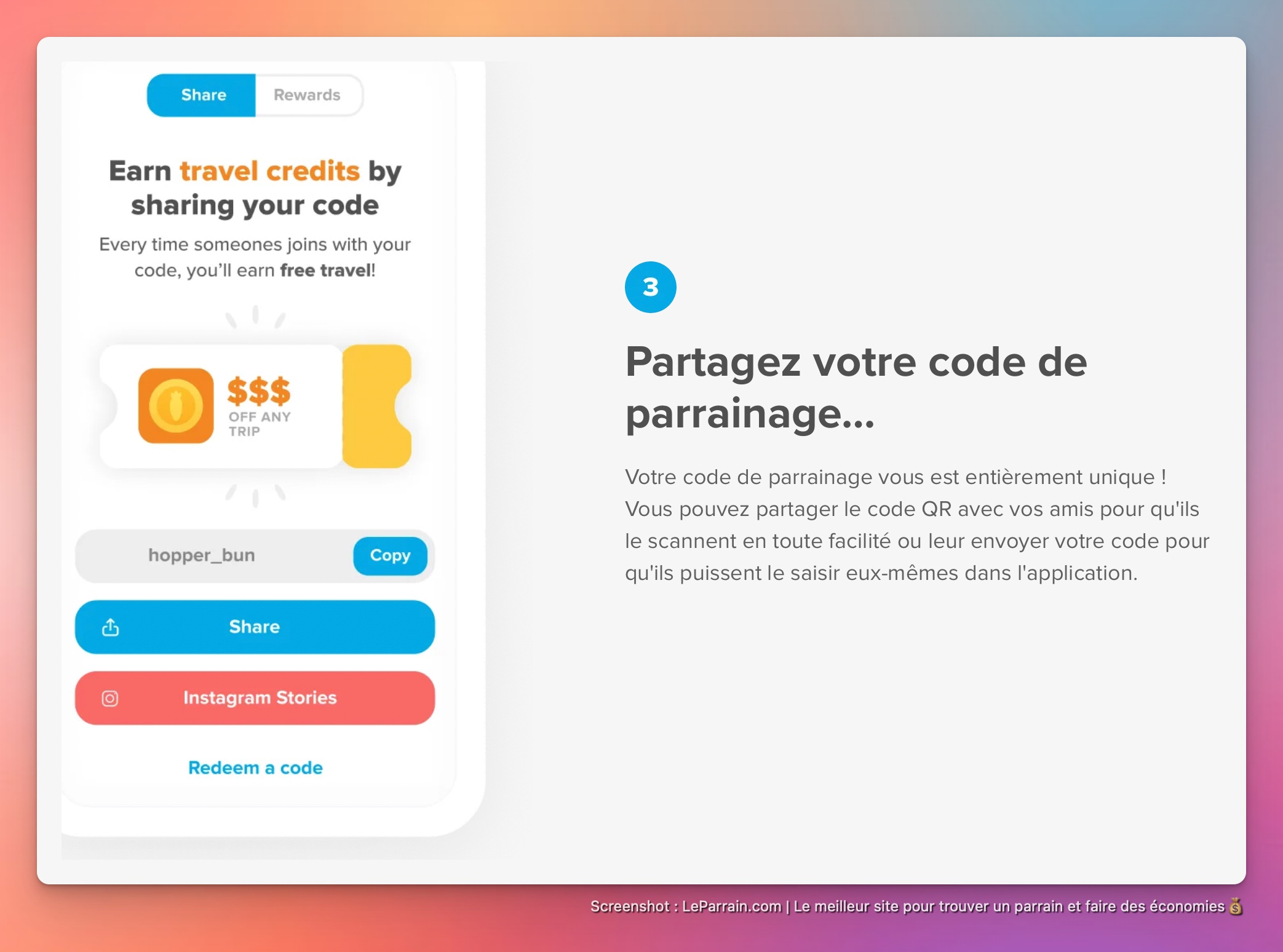 Capture d'écran 4 du programme de parrainage Hopper