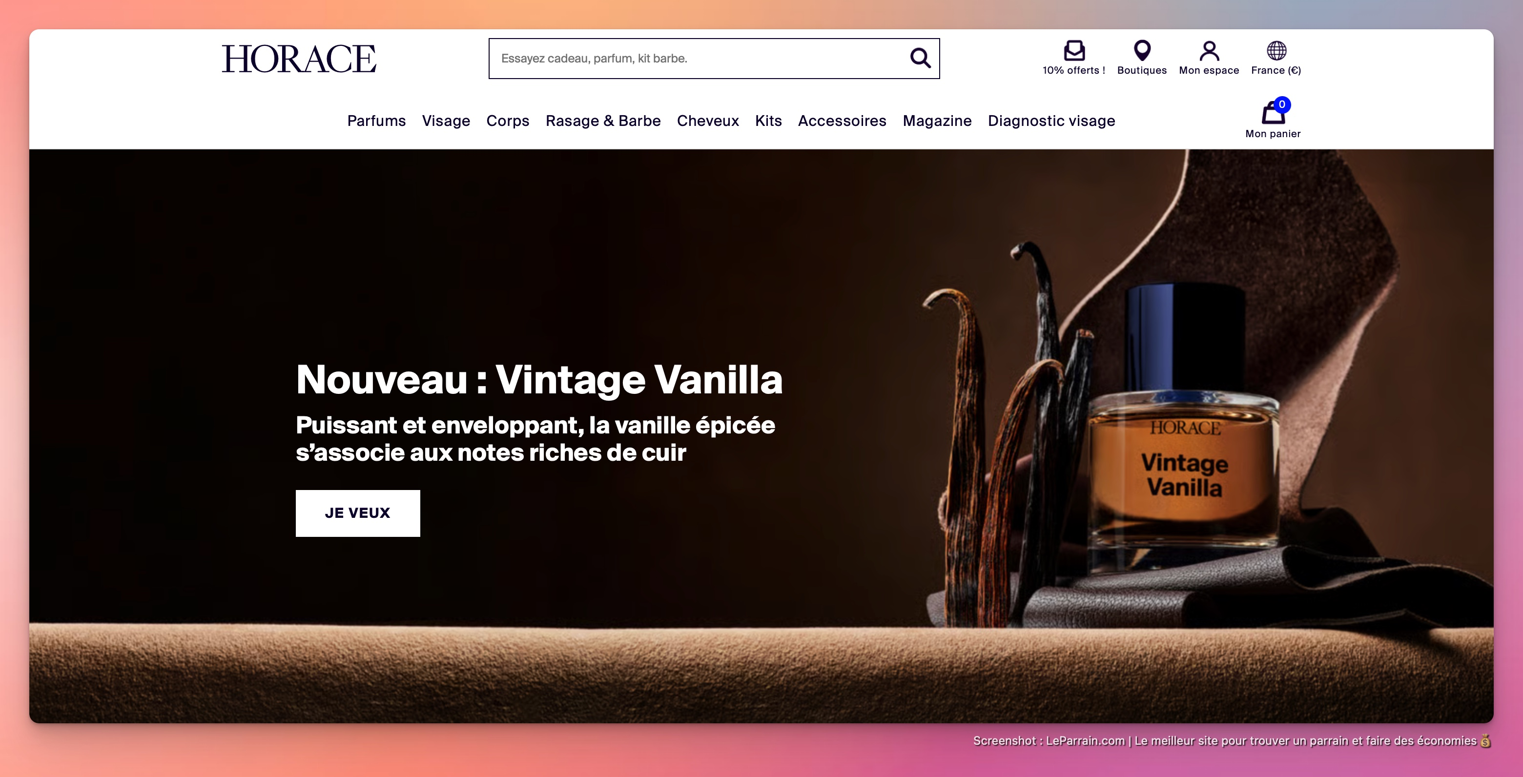 Capture d'écran 2 du programme de parrainage Horace