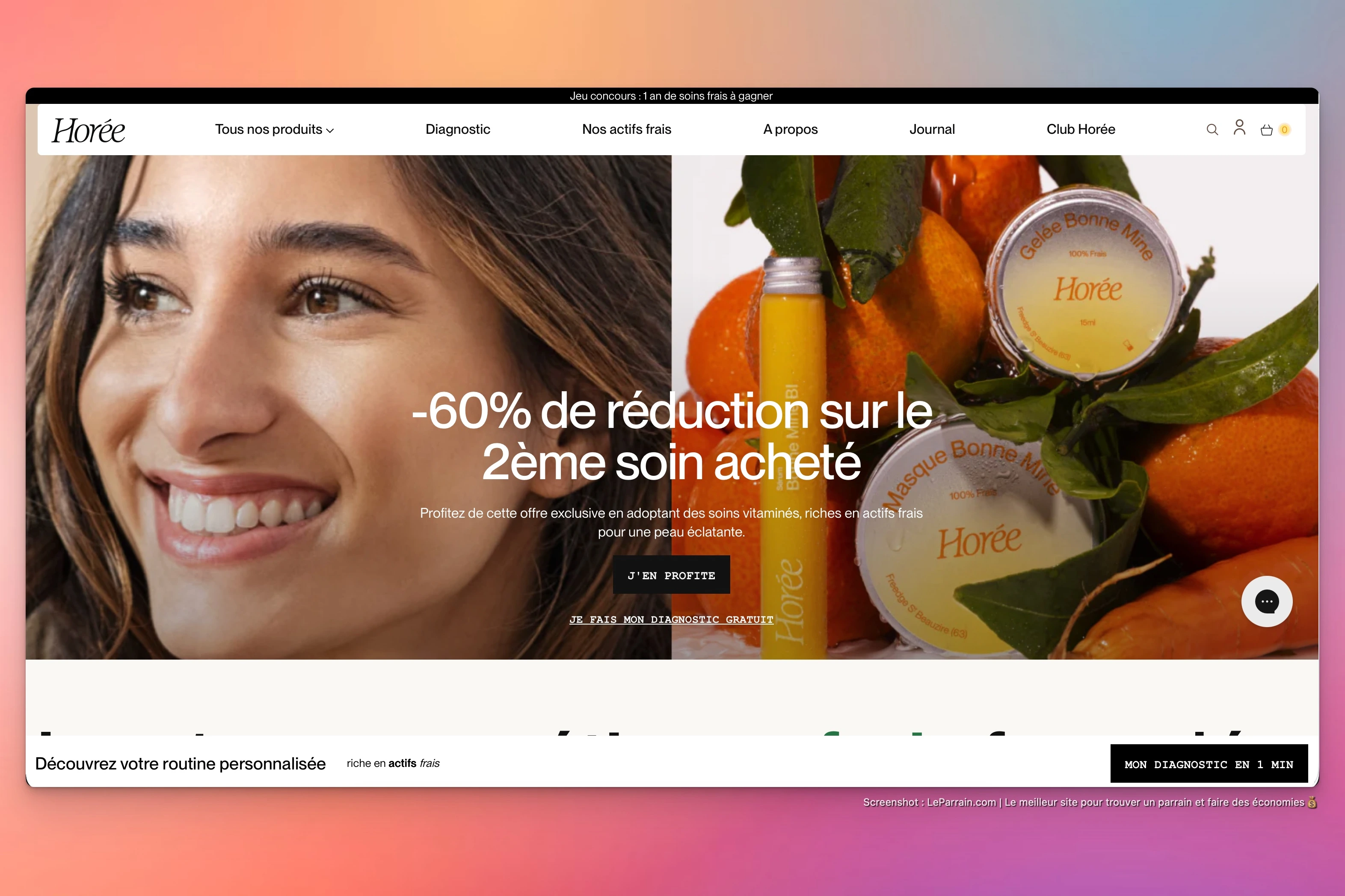 Capture d'écran 1 du programme de parrainage Horée