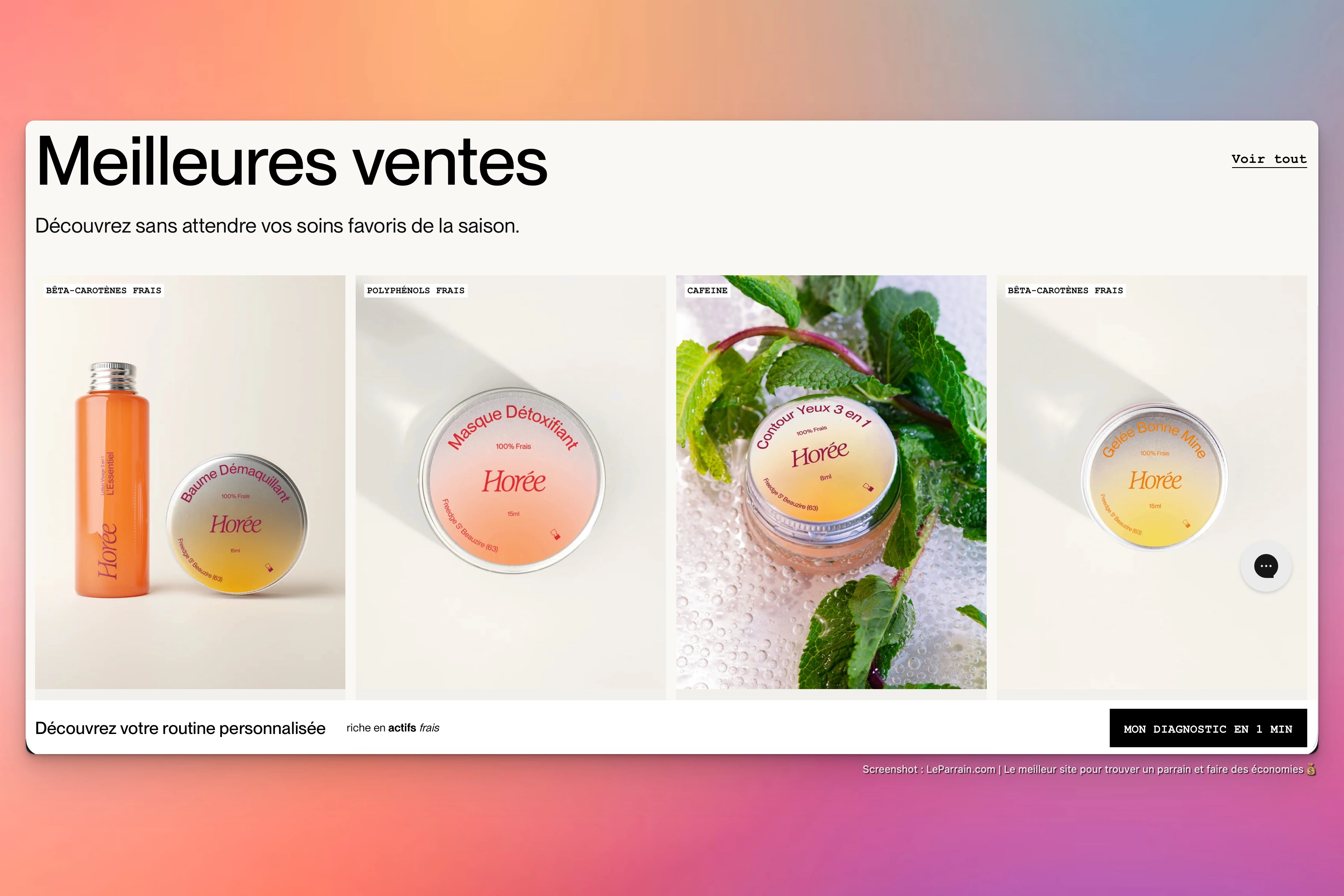 Capture d'écran 2 du programme de parrainage Horée