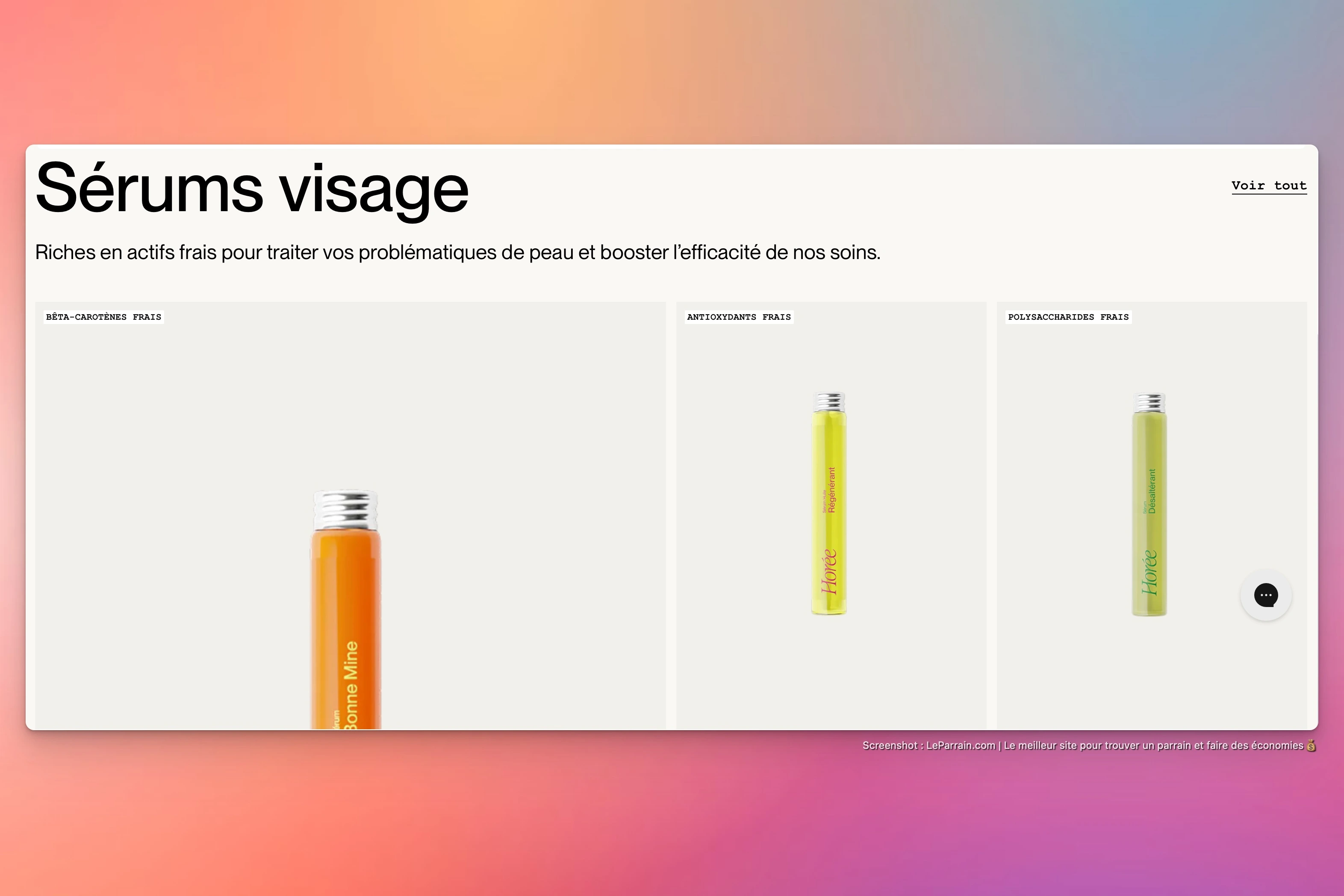 Capture d'écran 3 du programme de parrainage Horée