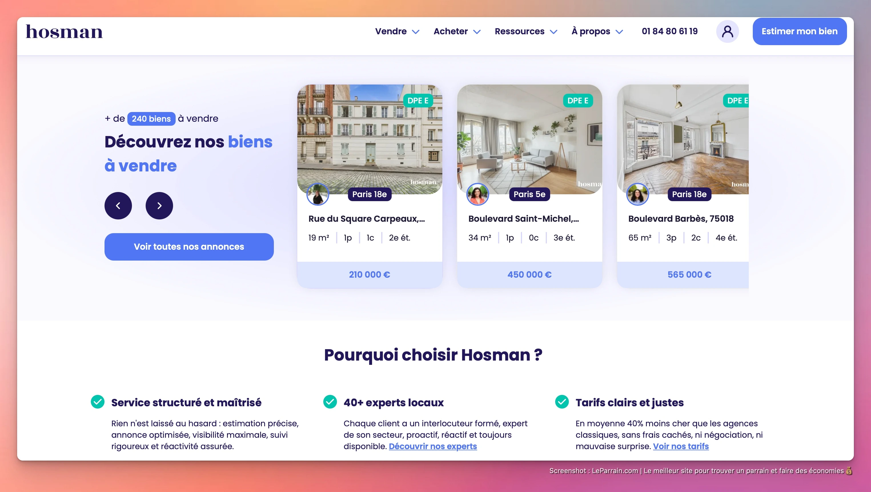 Capture d'écran 2 du programme de parrainage Hosman